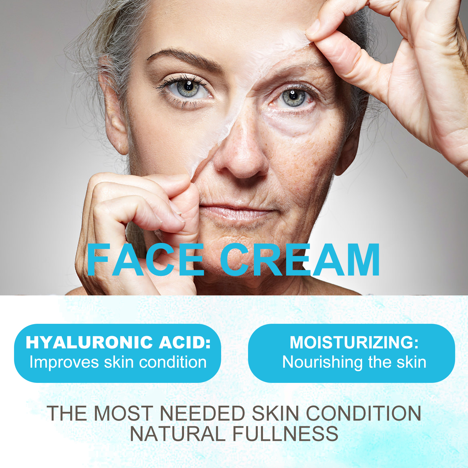 WIYUN Hyaluronic Acid Face Cream, Fade Wrinkles Repair Skin Barrier Moisturizing Moisturizing Skin Anti-Wrinkle Cream - Image 4