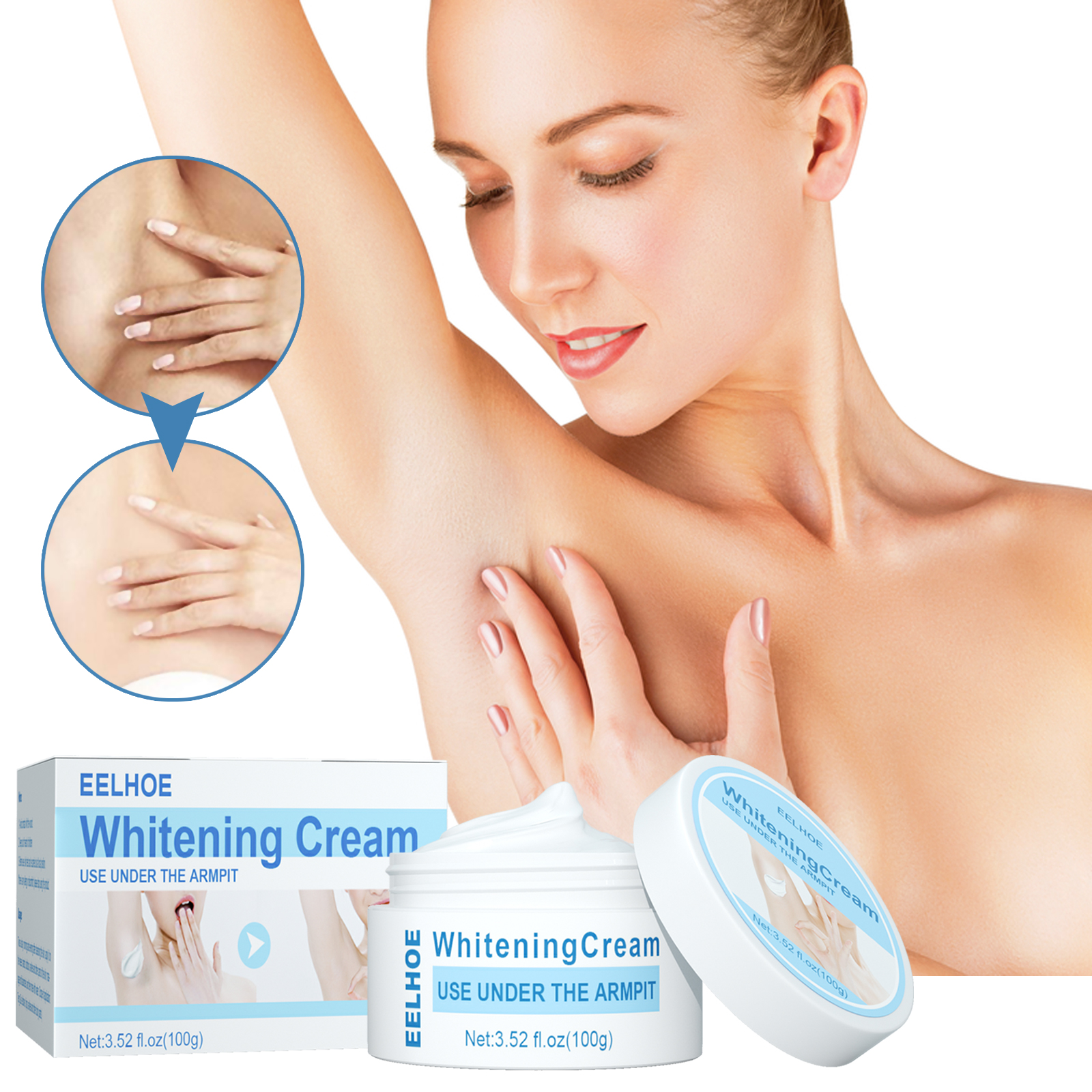 EELHOE Beauty Cream, Neck And Back Legs And Elbows Refreshing And Smooth Remove Stains Moisturize Skin Underarm Whitening Cream - Image 4