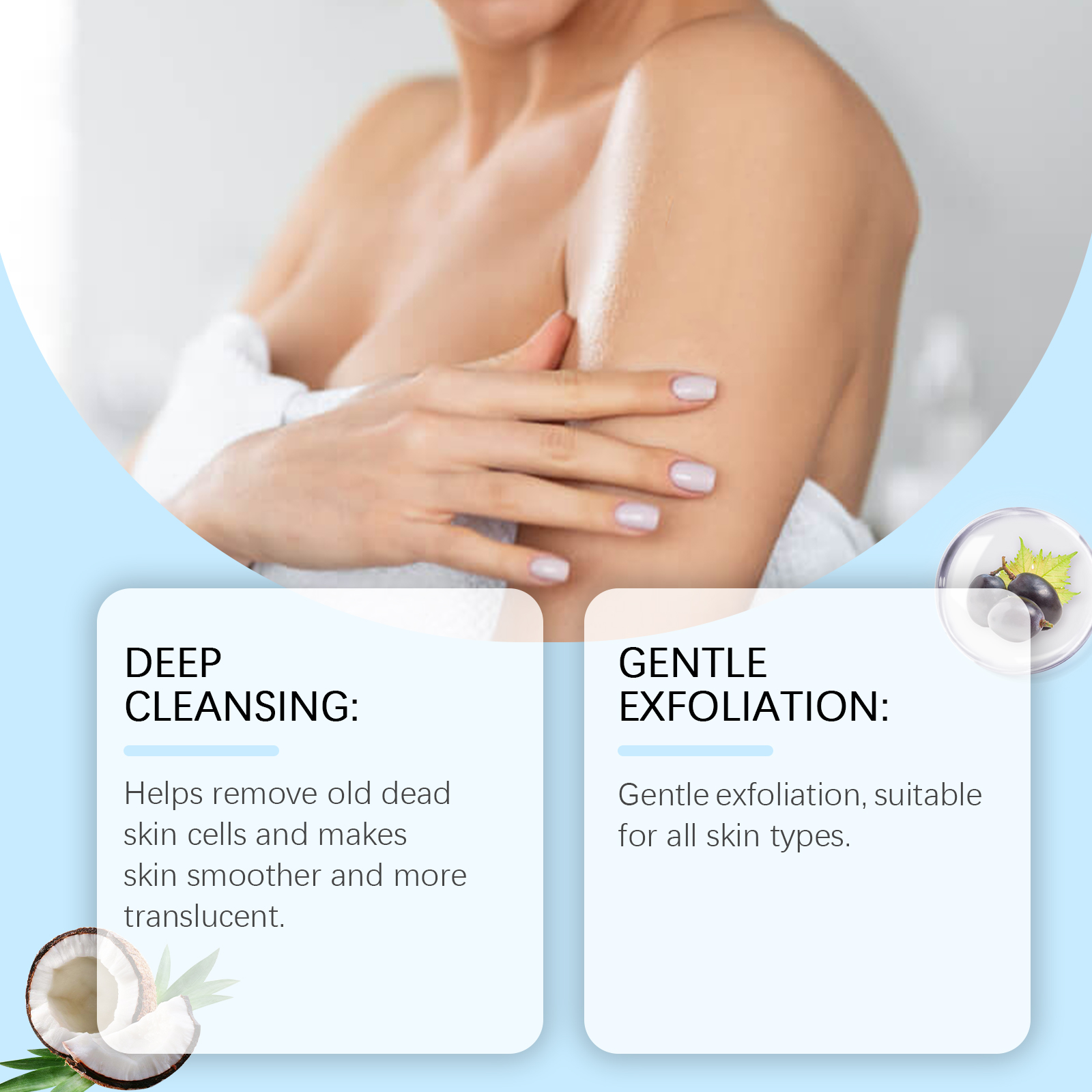 West&Month Exfoliating Body Scrub, Clear Skin, Remove Dead Skin, Smooth And Brightening Skin Scrub - Image 3