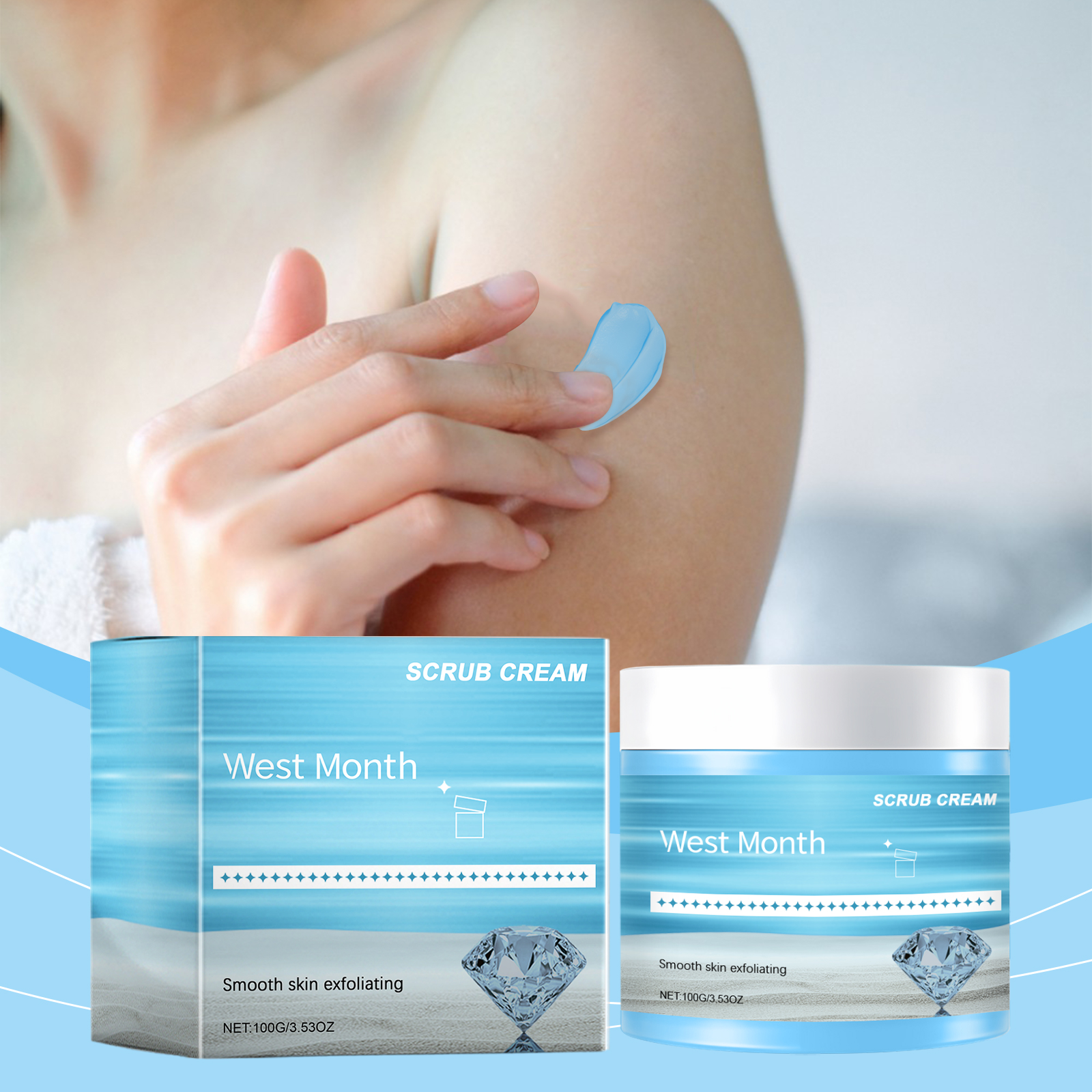 West&Month Exfoliating Body Scrub, Clear Skin, Remove Dead Skin, Smooth And Brightening Skin Scrub - Image 2