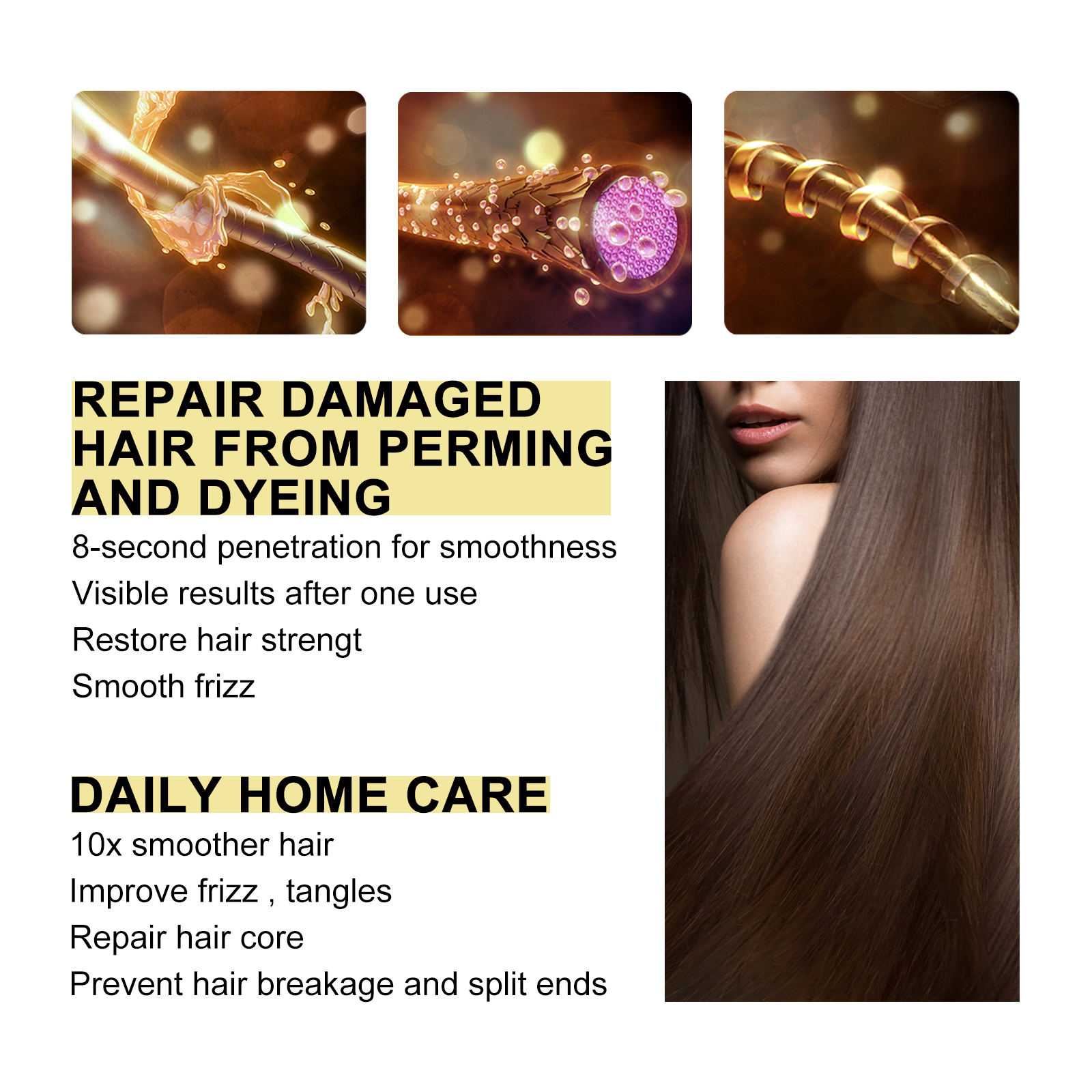 Keratin Hair Care Cream Hair Care Dry And Irritated Hair Moisturizing And Smoothing Hair Care Cream - Image 5