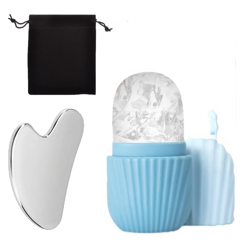 Silicone Ice Grid Scraping Plate Facial Care Tool Set with Storage Bag for Applying Ice Grid to Face - Image 8
