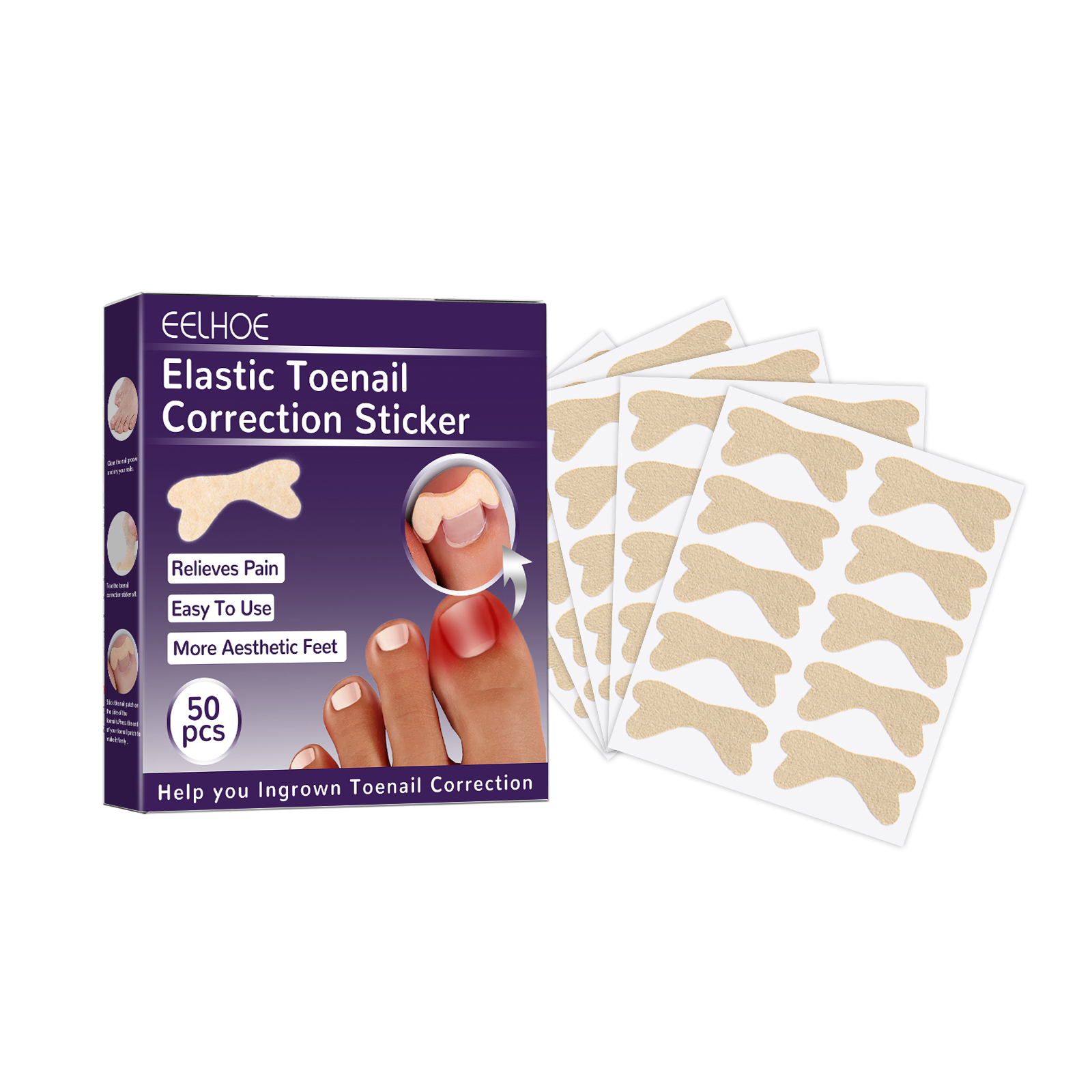 Elastic Toenail Correction Patch, Nail Groove Correction Nail Repair Ingrown Nail Patch - Afbeelding 3