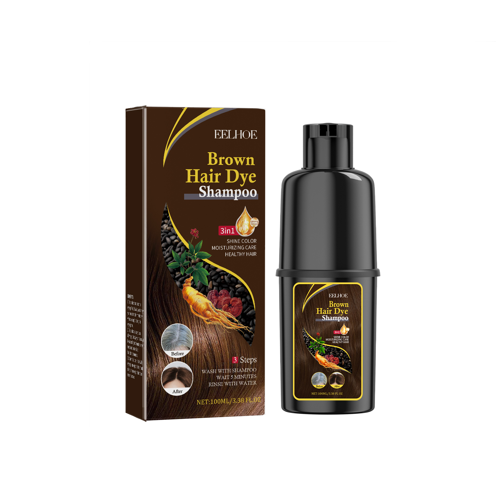 Black Hair Shampoo Series, Gentle, Non-Irritating And Moisturizing Scalp Easily Changing Color Hair Shampoo - Image 12