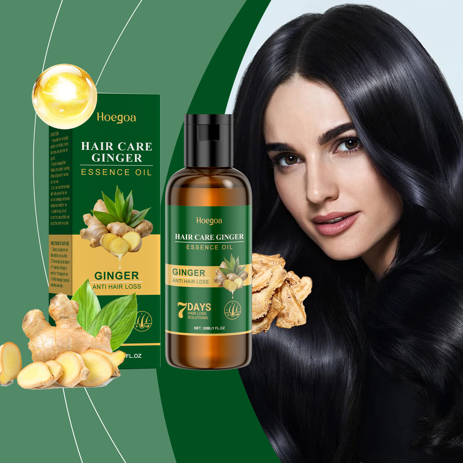 Ginger Hair Care Essential Oil Mild Ingredients Herbal Ginger Nourishes Hair Soft Beautiful Essential Oil - Image 2