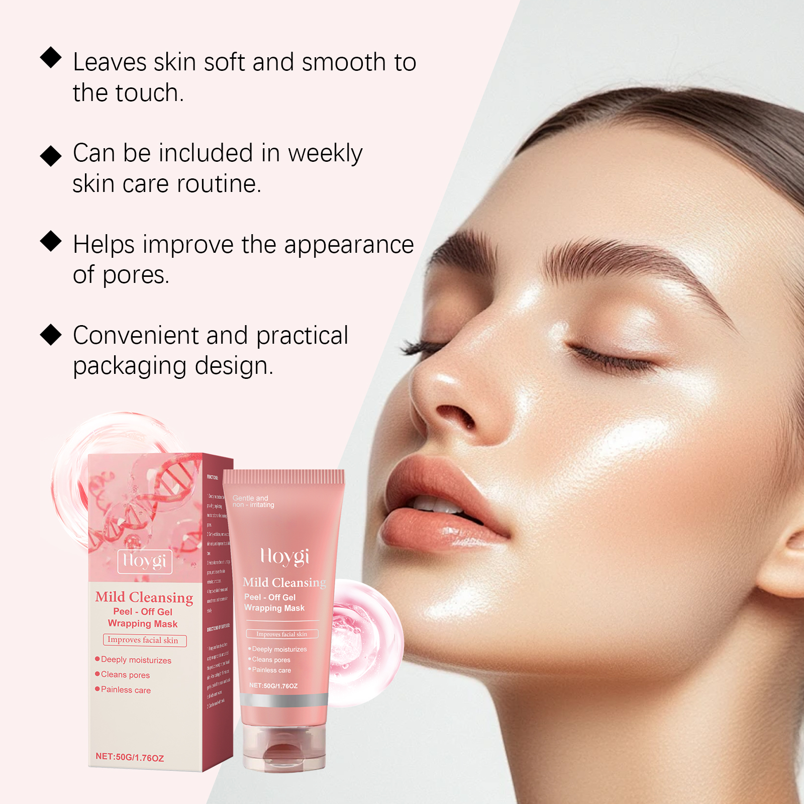 Hoygi Moisturizing Nourishing Peel-Off Mask, Moderate Water Embellish Smooth Firming Skin As Soft Facial Skin Mask - Image 4