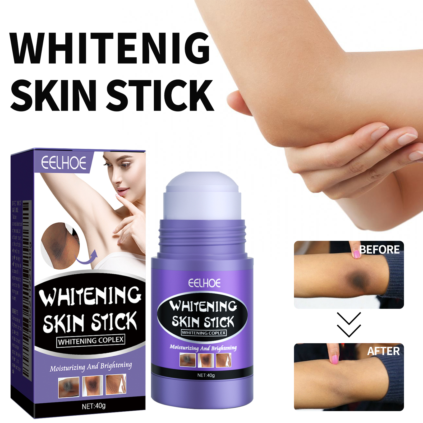 EELHOE Beauty Stick, Restores Skin To Reduce Melanin Hydrates Whitening And Brightening Skin Care Stick - Image 3