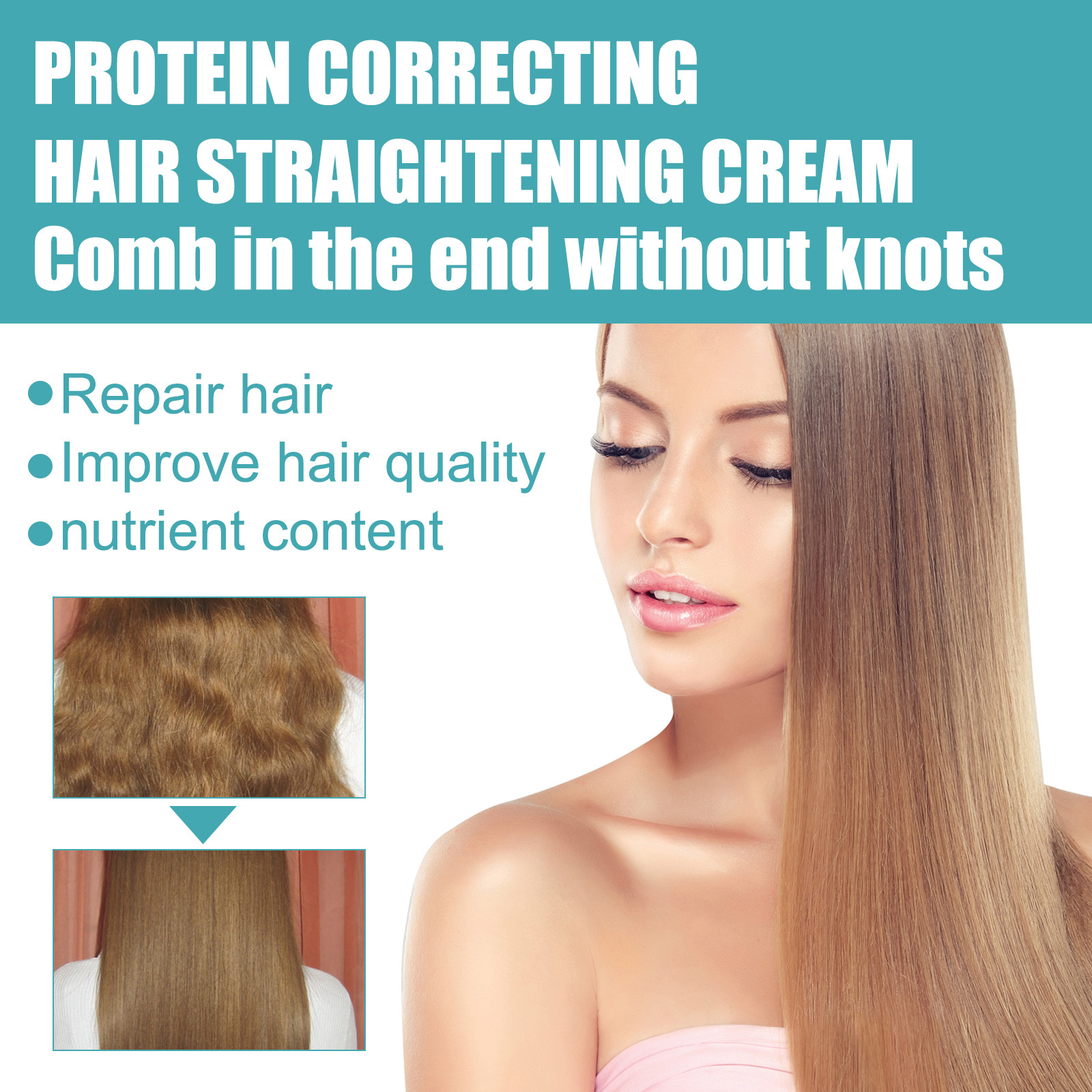 Protein Correcting Hair Straightening Cream, Smoothing And Repairing Damaged Hair Smoothing Cream Without Straightening - Image 5