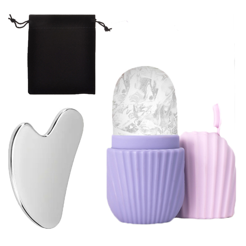 Silicone Ice Grid Scraping Plate Facial Care Tool Set with Storage Bag for Applying Ice Grid to Face - Image 7