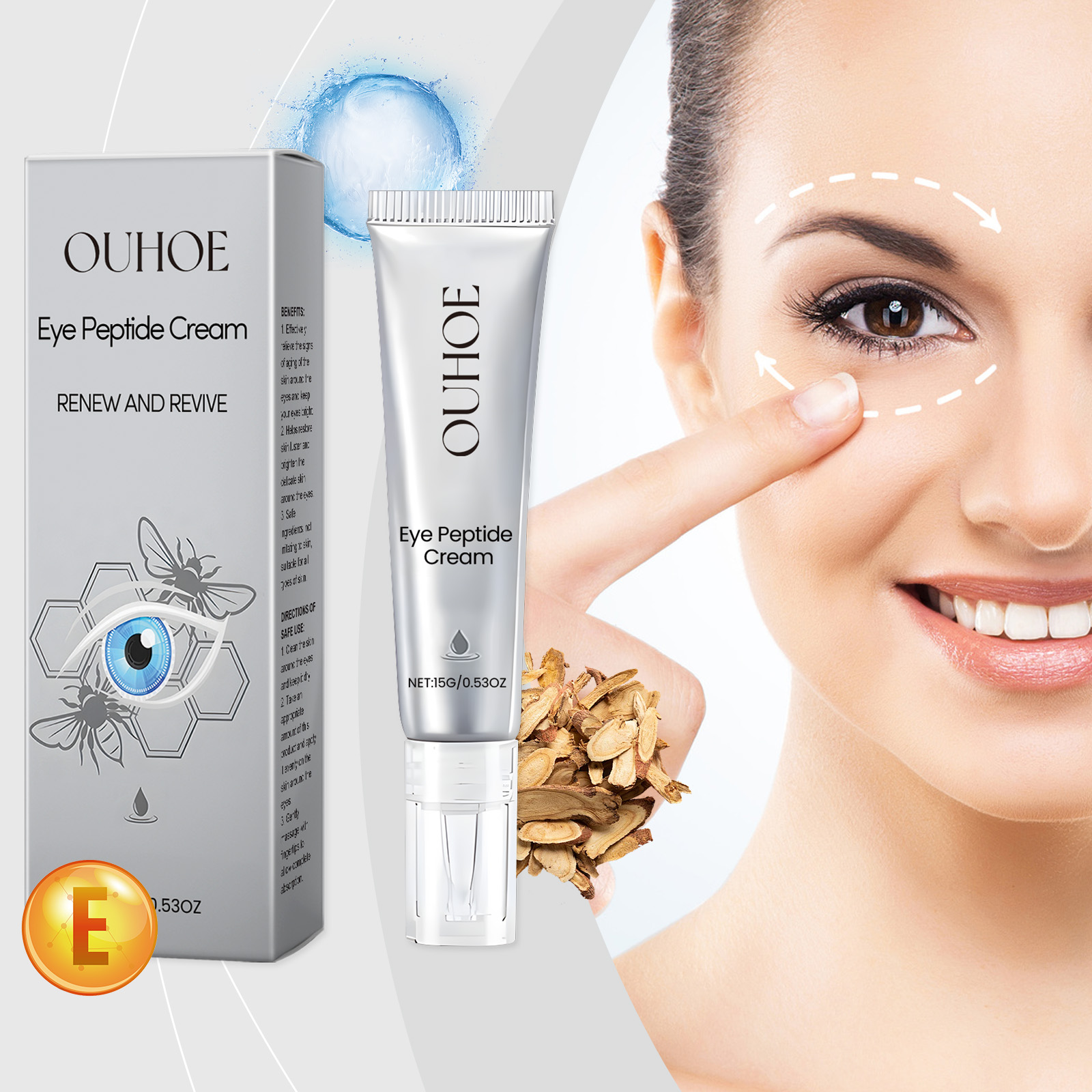 OUHOE Eye Peptide Cream, Moisturize And Moisturize The Skin Around The Eyes With A Massage Cream - Image 2