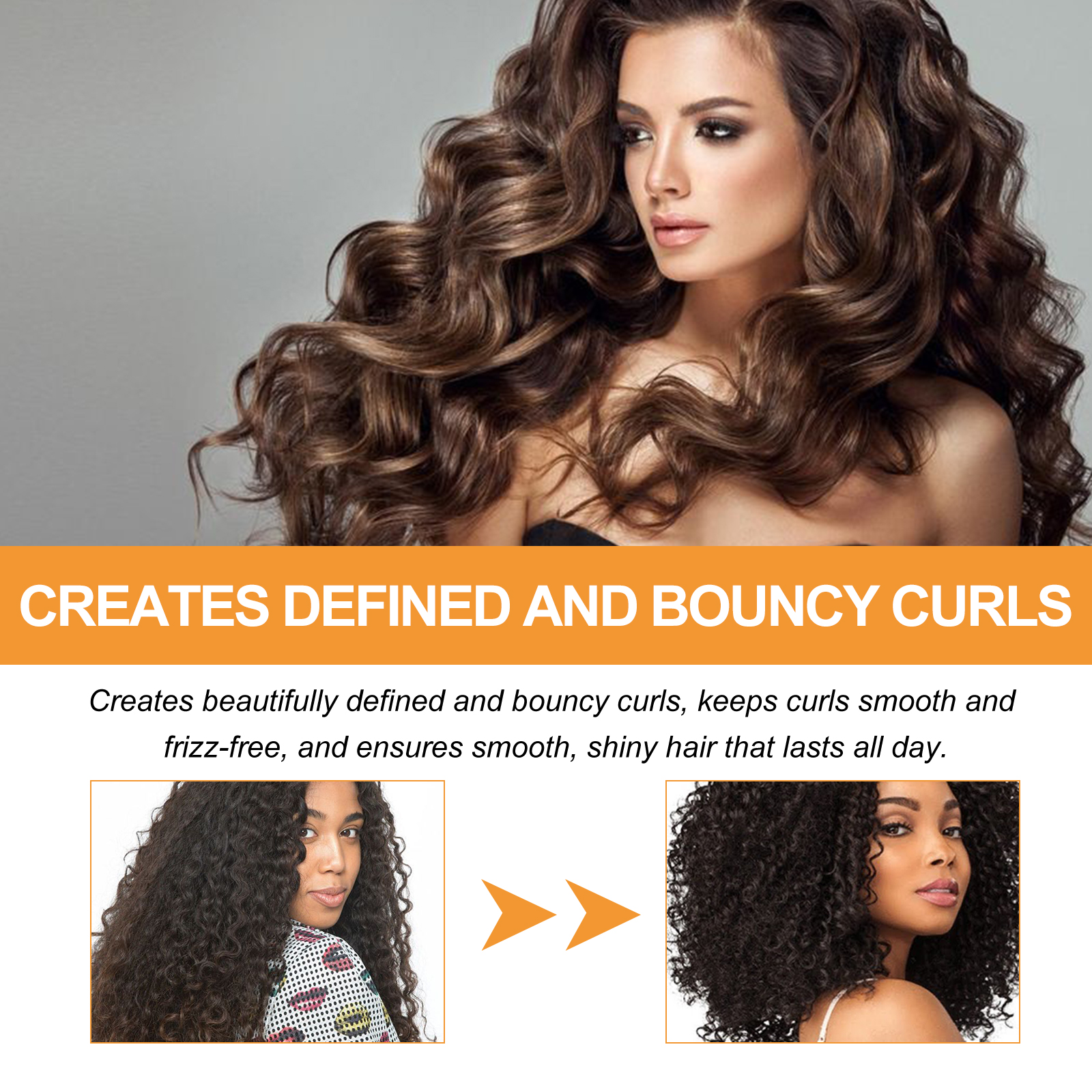 Moisturizing Styling Cream, Fluffy Curly Hair Styling, Hydrating And Glossy Frizzy Hair Repair Cream - Image 3