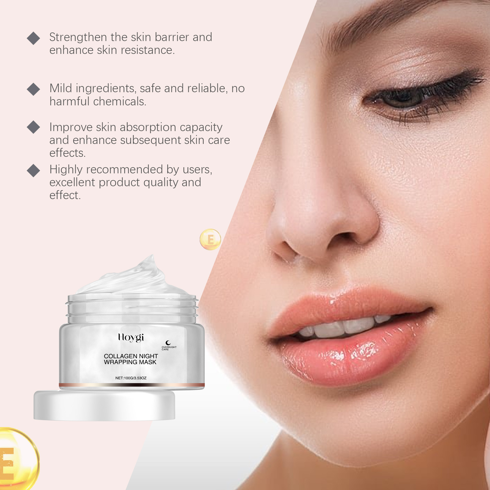Hoygi Collagen Peel Mask Gentle Moisturizing, Hydrating, Brightening And Moisturizing Skin Peel Mask - Image 4