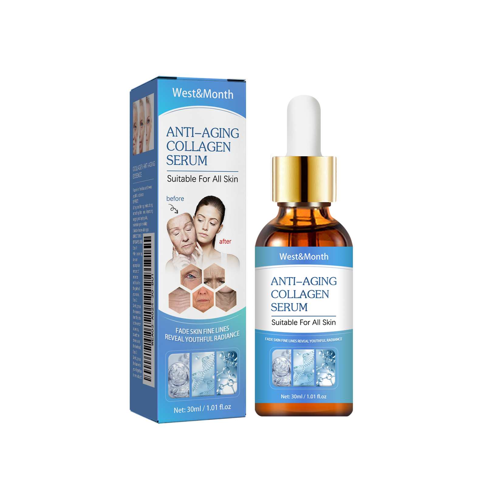 West&Month Collagen Facial Essence Reduces Fine Lines, Tightens Skin And Improves Dull Skin - Afbeelding 7
