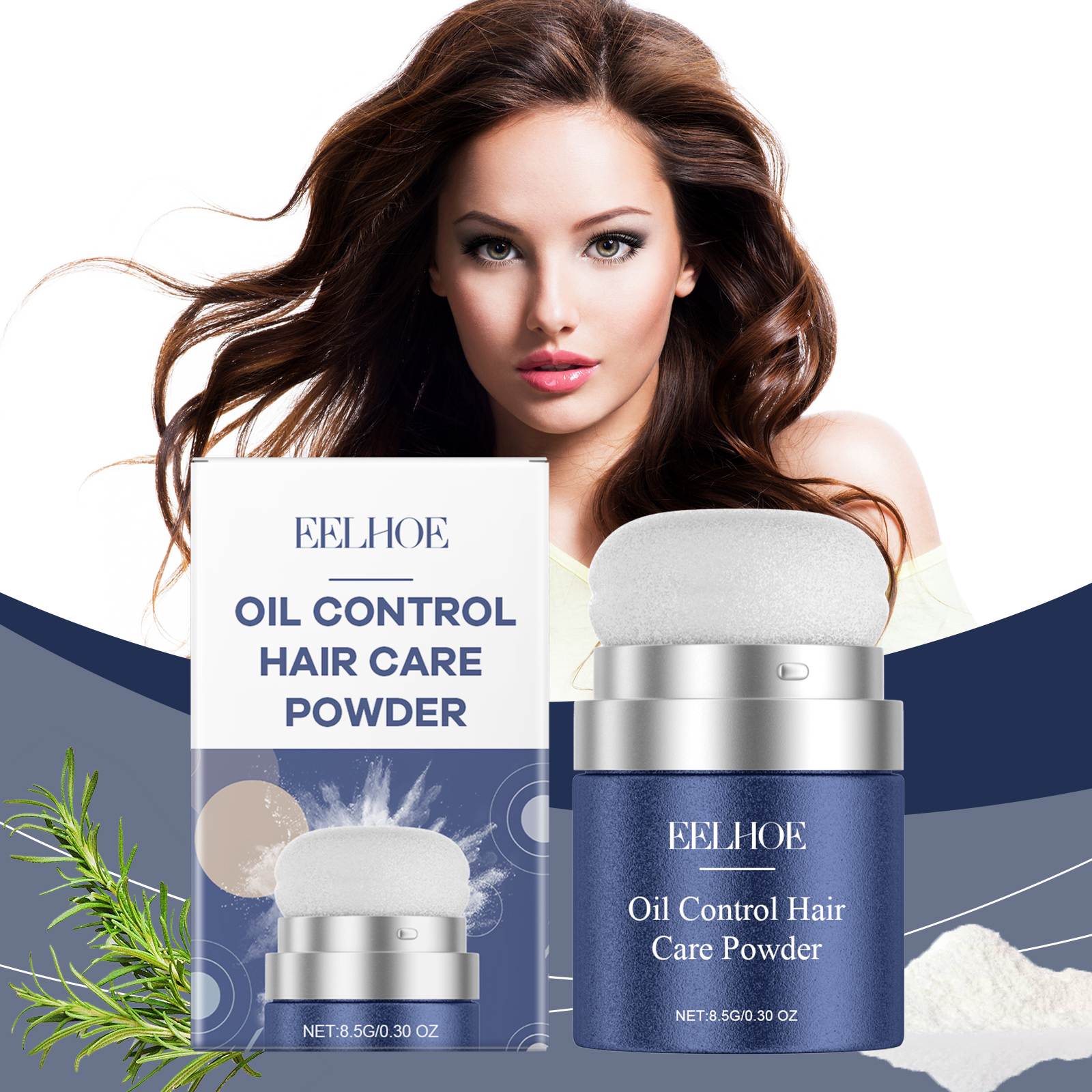 Hair Oil Removal Pomp Powder Oil Control Fluffy, Not Dry, Refreshing, Mild, Natural Light, Not Greasy - Image 2