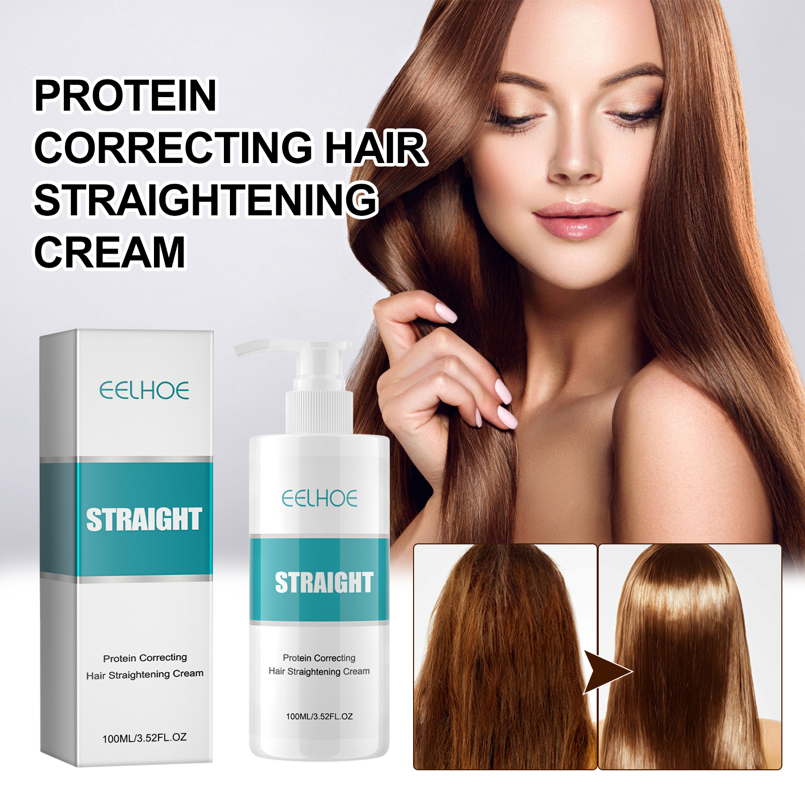 Protein Correcting Hair Straightening Cream, Smoothing And Repairing Damaged Hair Smoothing Cream Without Straightening - Image 3