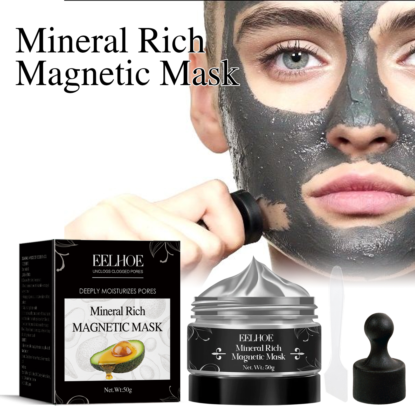 EELHOE Blackhead Removal Mask Cleanses Blackheads, Lighens Pimples, Tighteners Pores And Controls Oil Smear Mask - Image 2