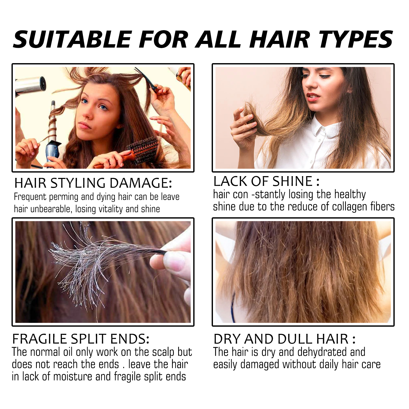 Hair Shine Spray Repair Dry And Irritated Hair Moisturizing Hair Treatment Spray For Damaged Hair - Image 3