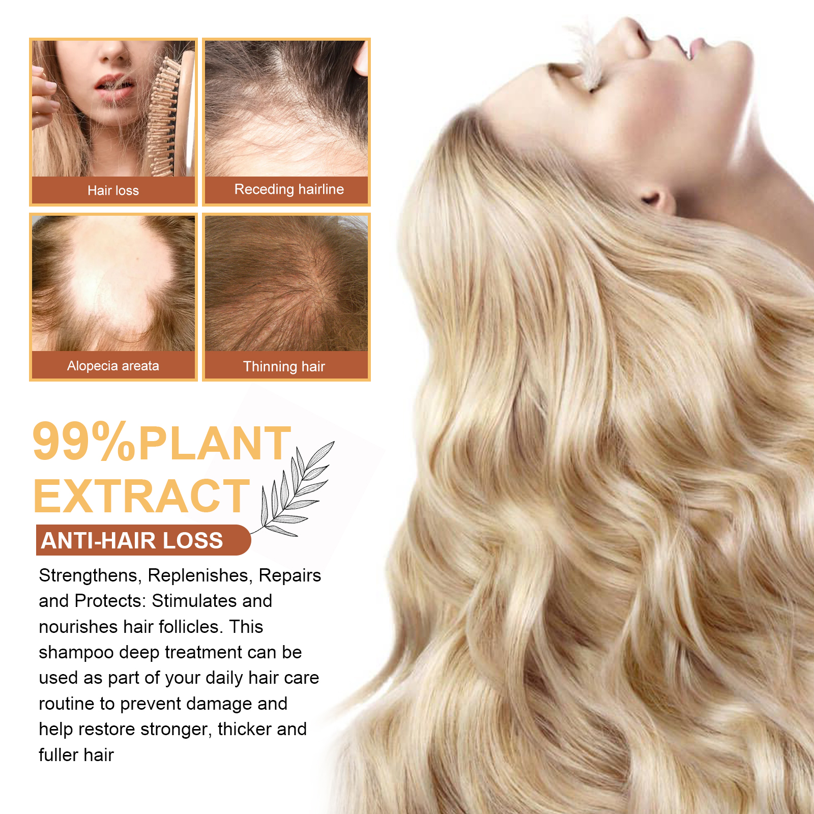 Tight Hair Shampoo, Hair Anti-Loss Hair Tight Hair Care Dry Hair And Frizz Smoothing Hair Shampoo - Image 5