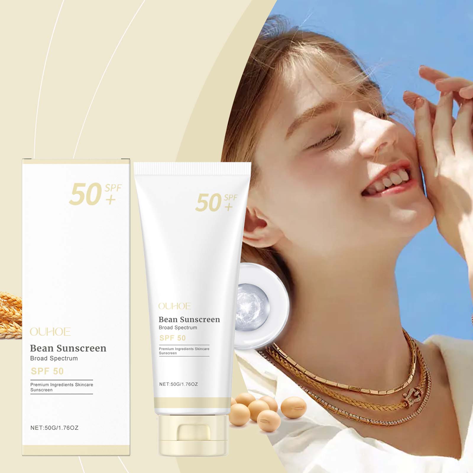 OUHOE Gentle Moisturizing Protective Cream, For Outdoor Protection Moisturizes Fresh And Lightweight Texture For Daily Commuting Isolation Protection - Image 2