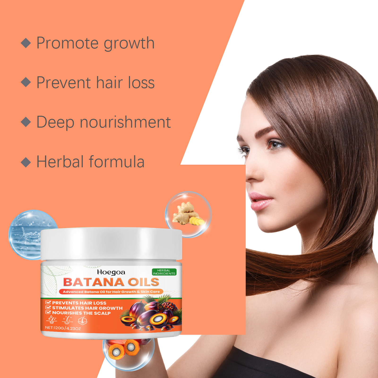 Batana Hair Oil, Repair Damaged Hair Nourishing Roots Soft Shine Thick Hair Care - Image 4