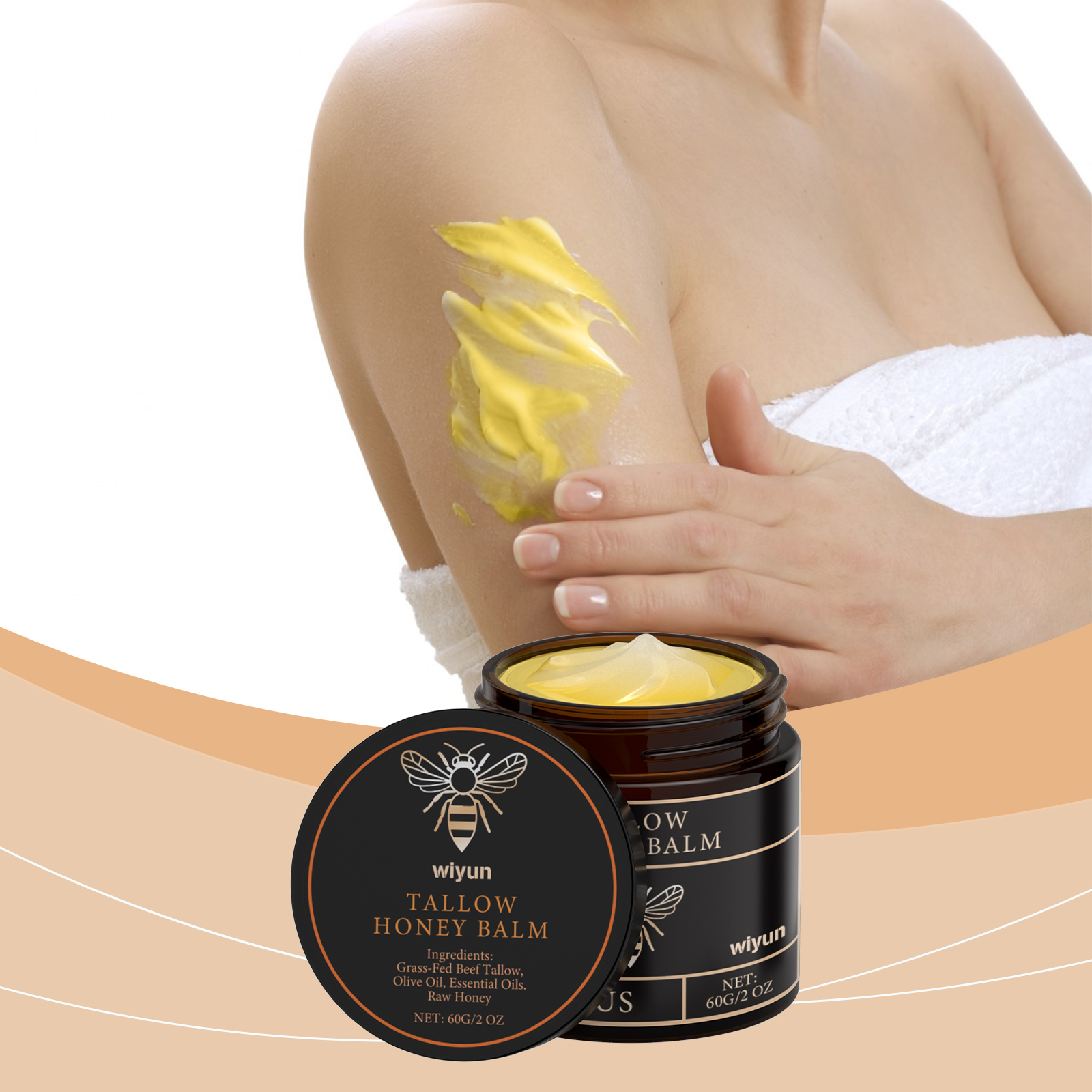 Wiyun The Beef Tallow Honey Moisturizing Cream Is A Gentle, Hydrating, Refreshing, Non-Sticky And Smooth Skin Moisturizing Cream - Image 2