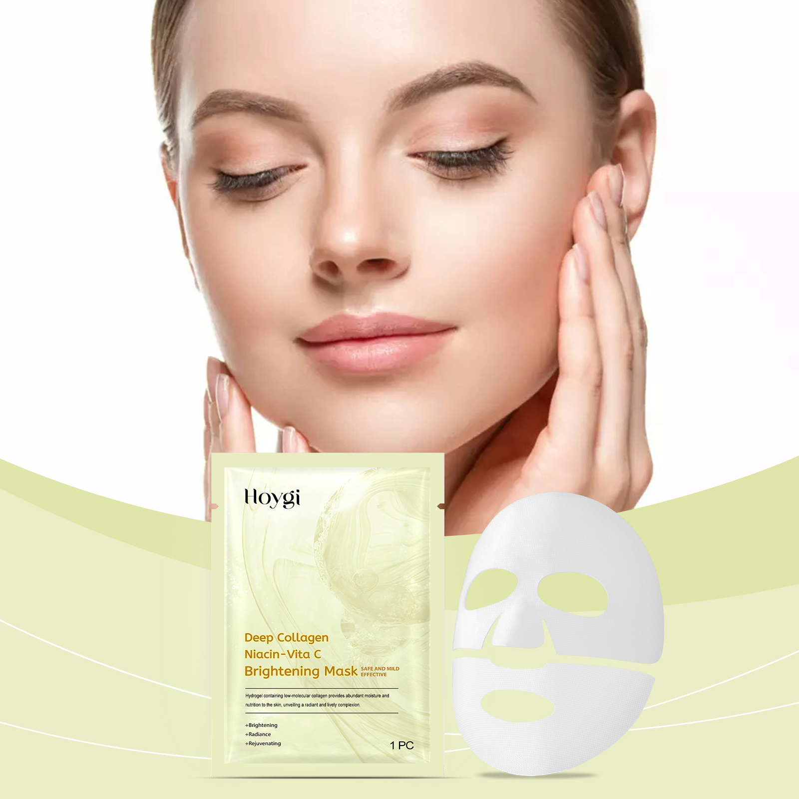Hoygi Nicotinic Acid Vitamin C Whitening Mask (Bag) Facial Moisturizing, Hydrating, Tender, Anti-Wrinkle, Repairing And Brightening Skin Care Mask - Image 2