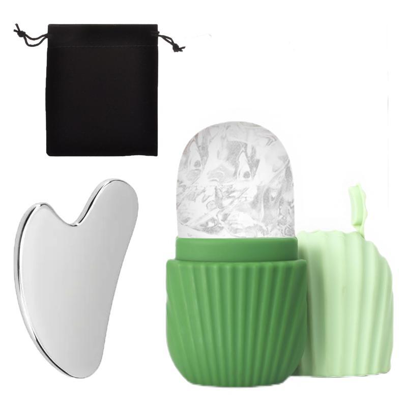 Silicone Ice Grid Scraping Plate Facial Care Tool Set with Storage Bag for Applying Ice Grid to Face - Image 9