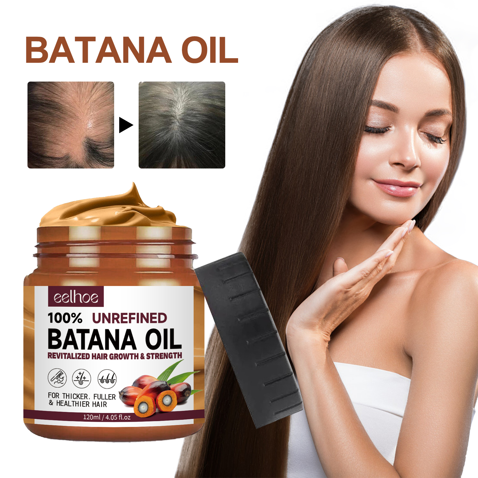 Batana Oil Conditioner Moisturizes, Hydrates, Improves Dry Hair, Softens And Fluffs Hair Care - Image 3