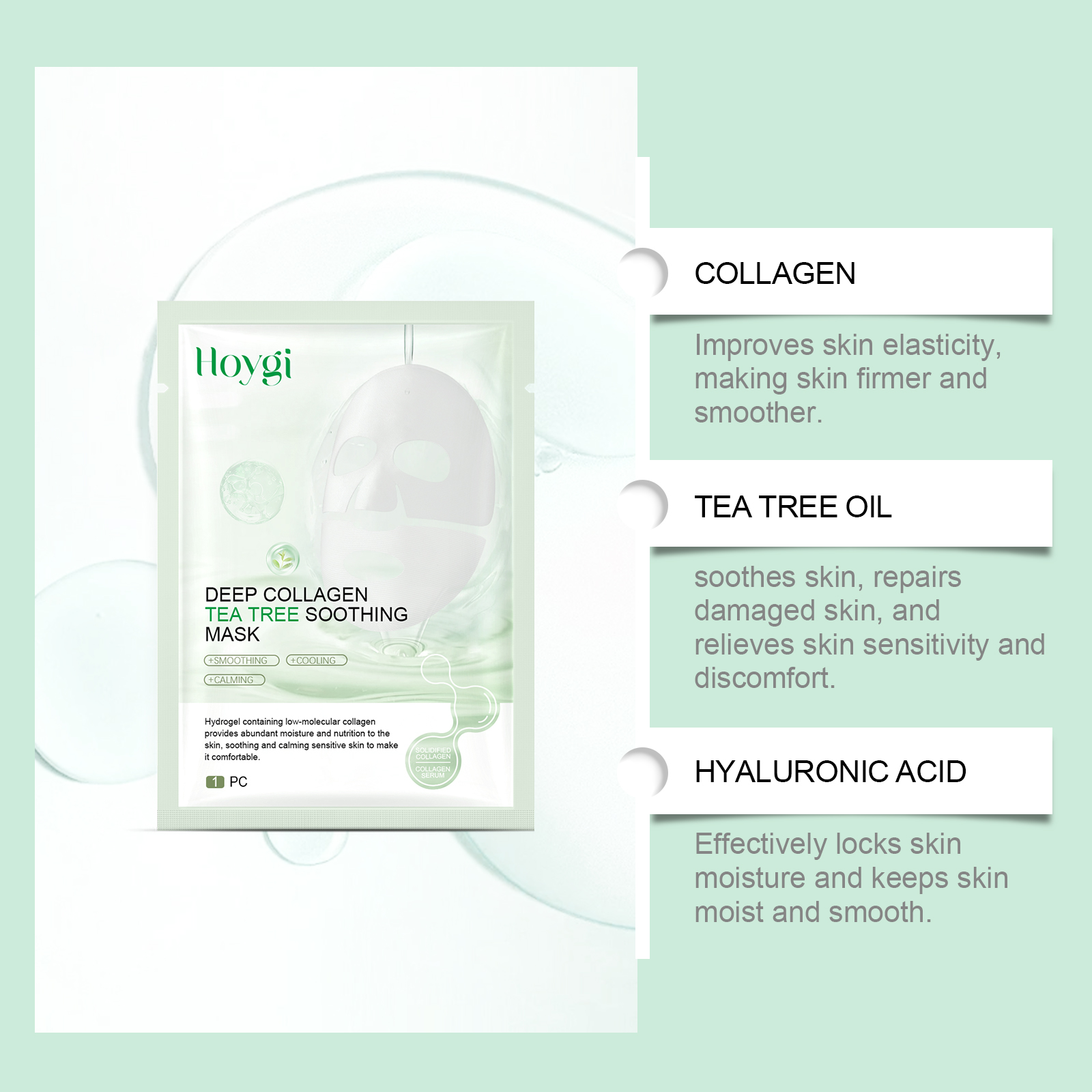 Hoygi Collagen Soothing Mask (Bag) Gently Moisturizes And Hydrates The Facial Skin, Making It Delicate And Providing Skin Care That Brightens And Makes It Radiant - Image 4