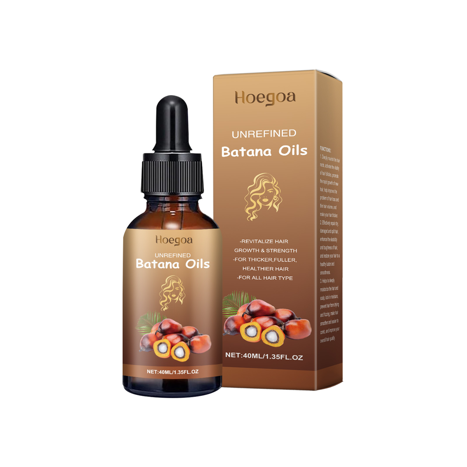 Batana Hair Care Oil Repair Dry And Irritated Hair, Moisturize Scalp And Smooth Daily Massage Hair Care Oil - Image 2