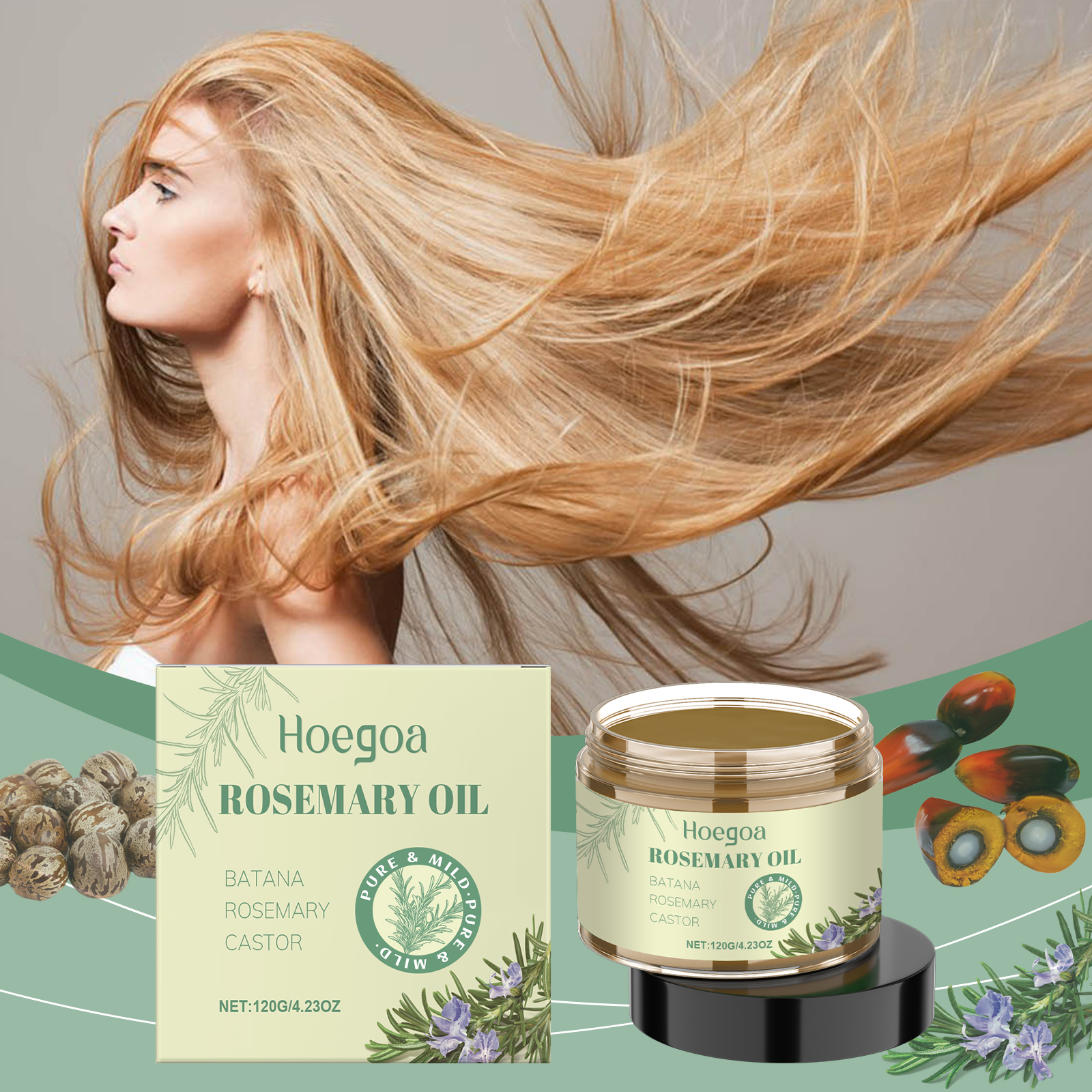Hoegoa Rosemary Hair Balm Gently Pamper And Nourish Scalp, Repair Dry And Irritated Hair With Rosemary Balm - Image 2
