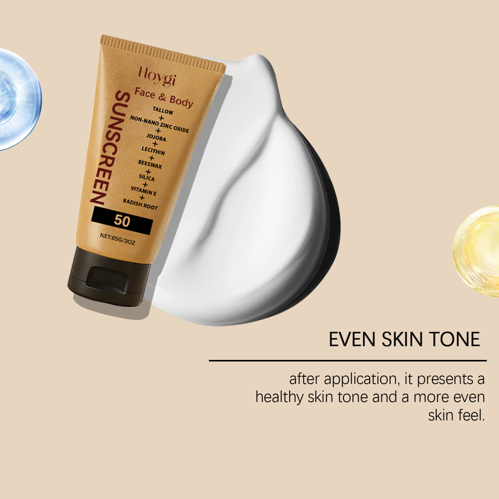 Hoygi Light Protective Cream, Moisturizes And Moisturizes Outdoor Isolation Protection In Summer Natural Lightweight Non-Sticky Protective Cream - Image 3