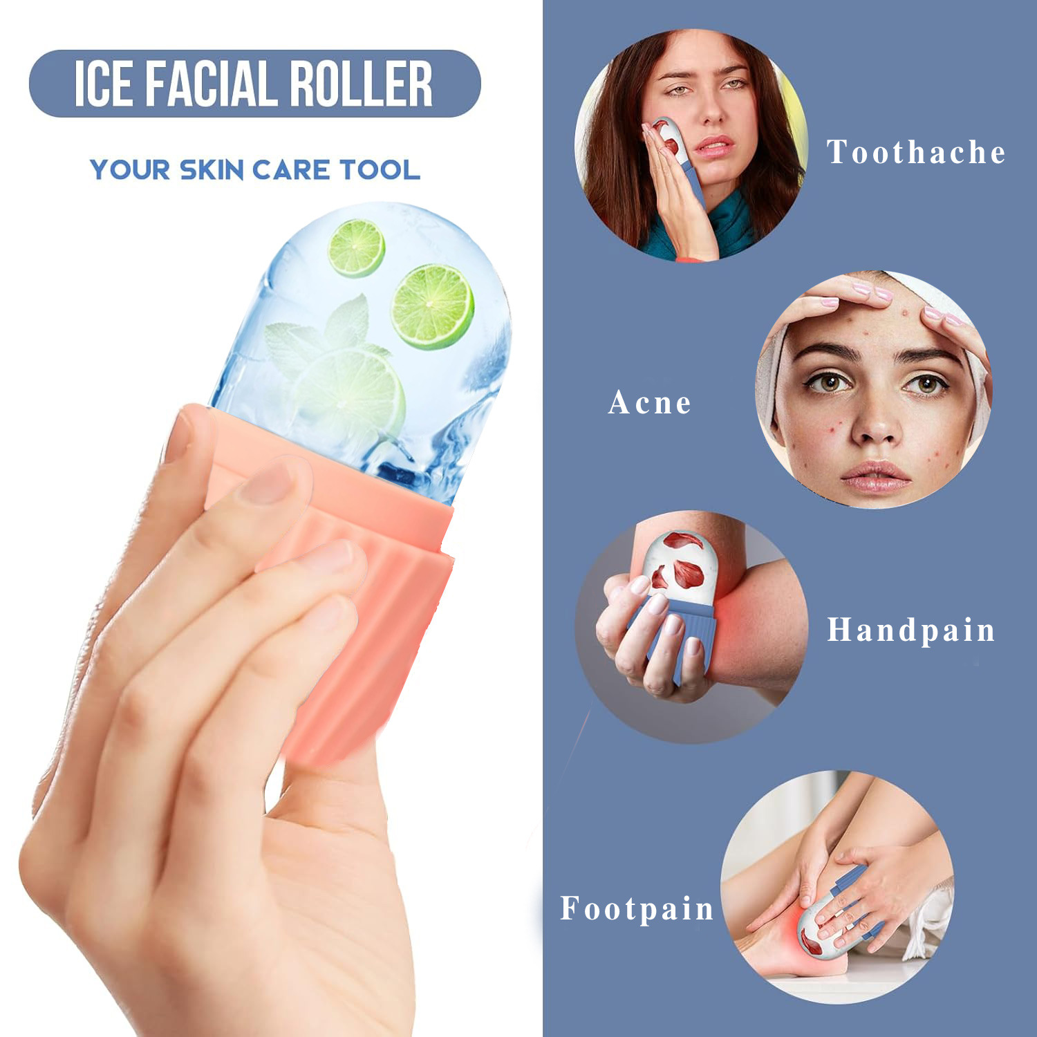 Silicone Ice Grid Scraping Plate Facial Care Tool Set with Storage Bag for Applying Ice Grid to Face - Image 2