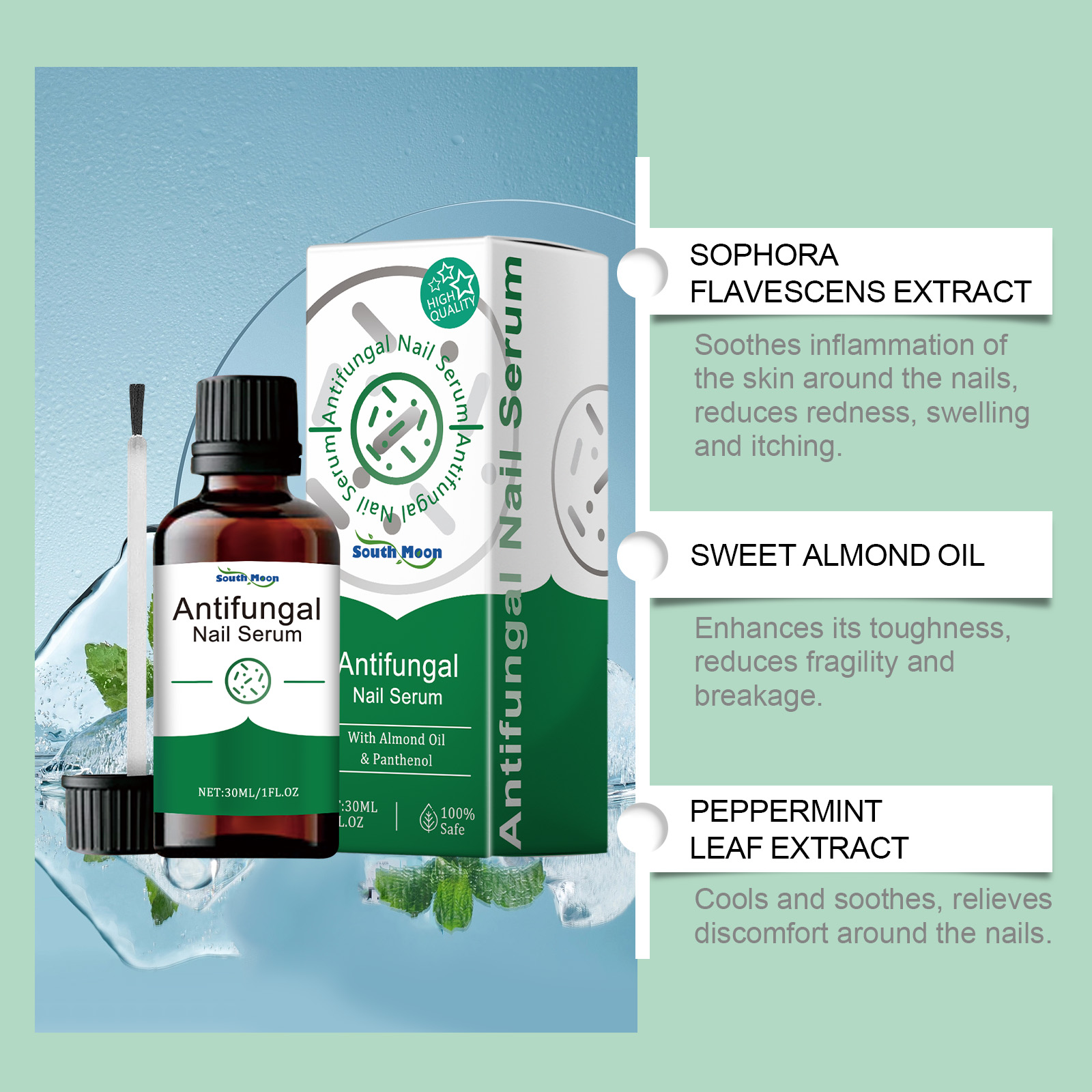 South Moon Nail Care Serum, Soft Nail Cream Brightening Nails Clean Nails Thick Toe Care Nails - Image 4
