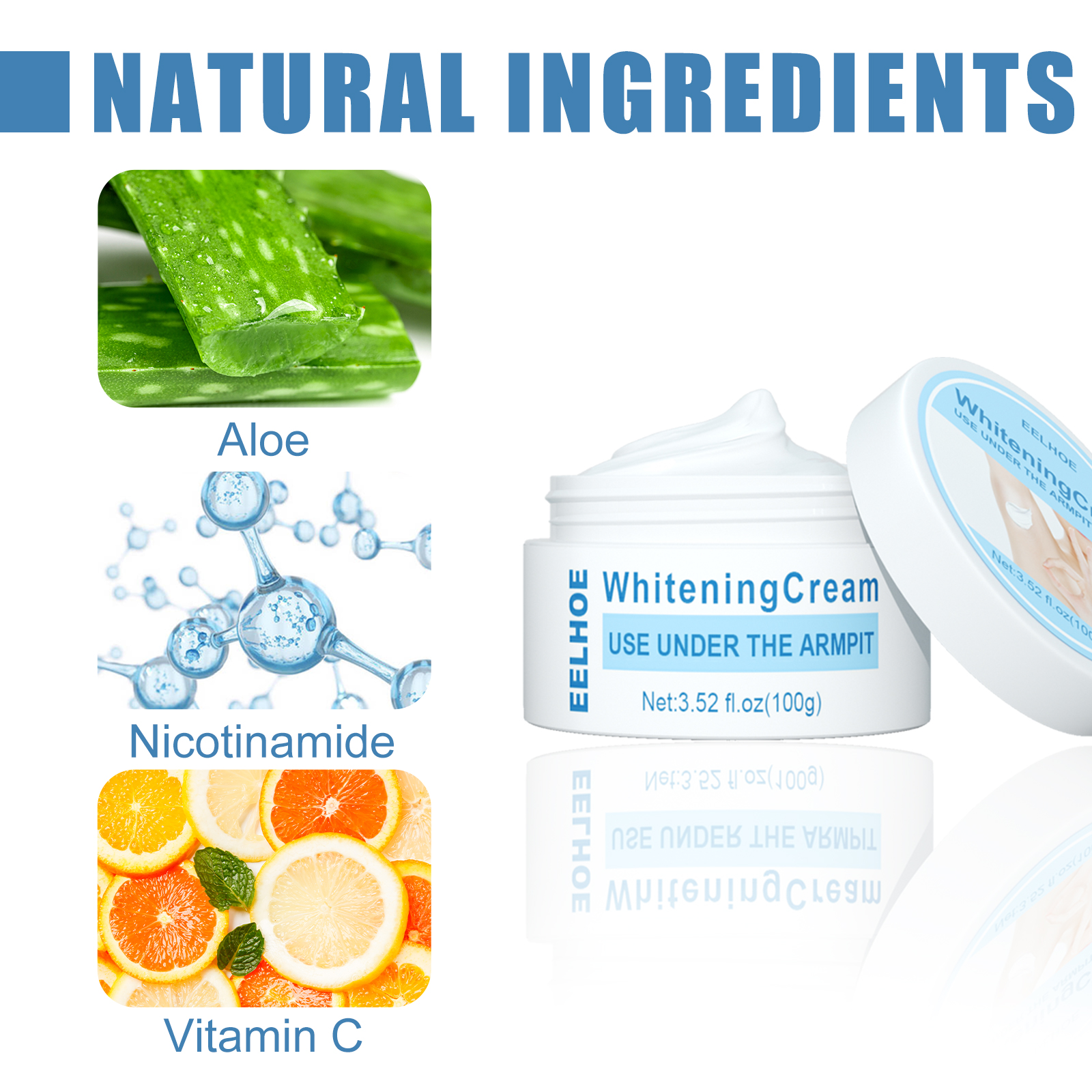EELHOE Beauty Cream, Neck And Back Legs And Elbows Refreshing And Smooth Remove Stains Moisturize Skin Underarm Whitening Cream - Image 5