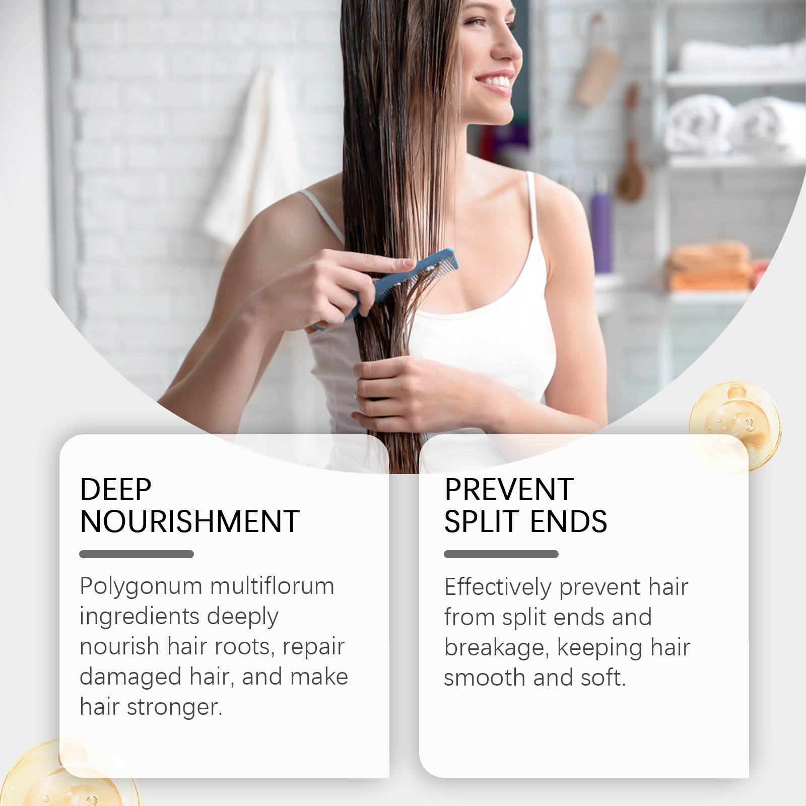 Hoegoa Hair Conditioner Essence, Dry Hair Split End Repair Frizzy Hair Moisture And Smooth Hair Care - Image 4