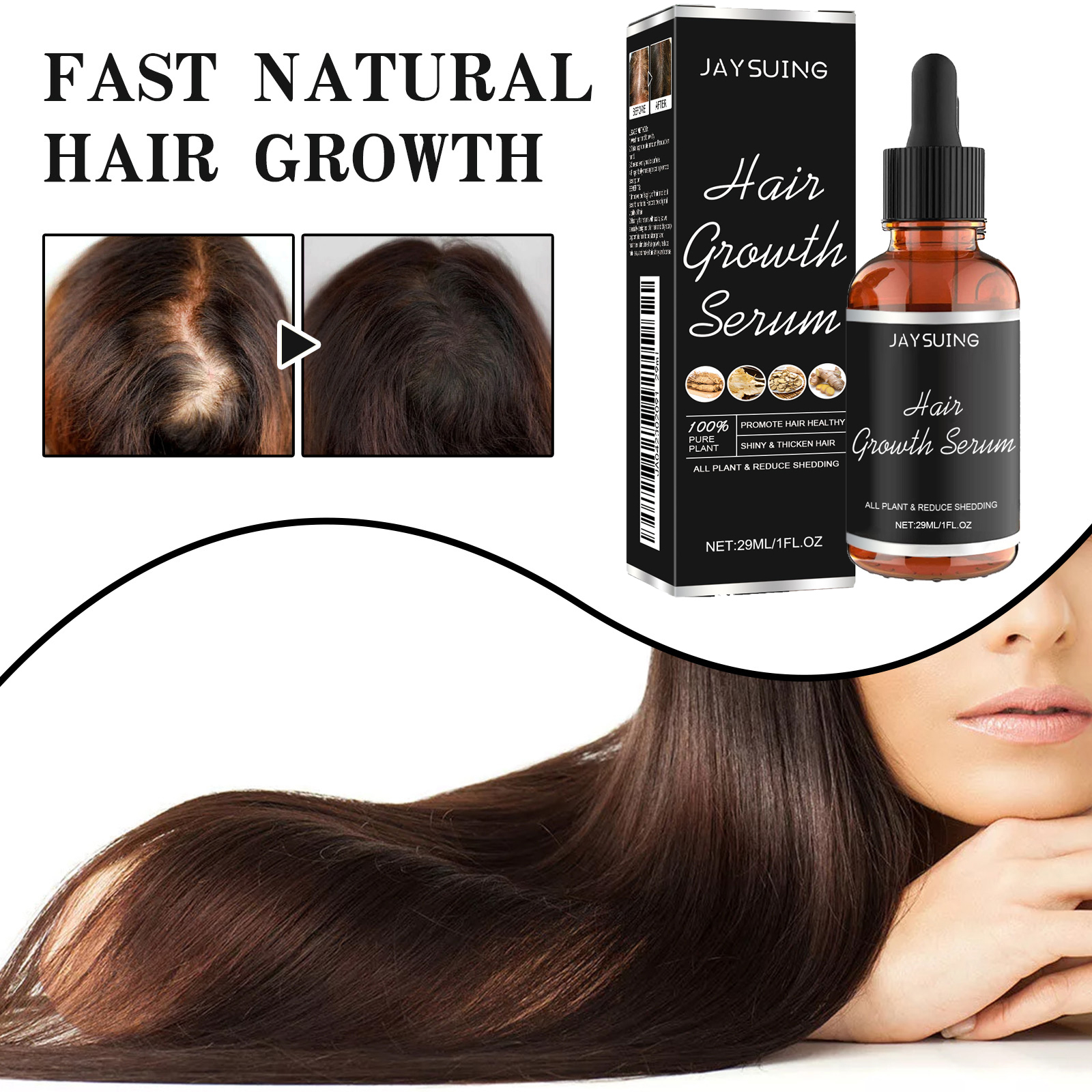 Hair Serum Gently Nourishes Scalp Massage For Gentle Hair Nourishing Essential Oil - Image 4