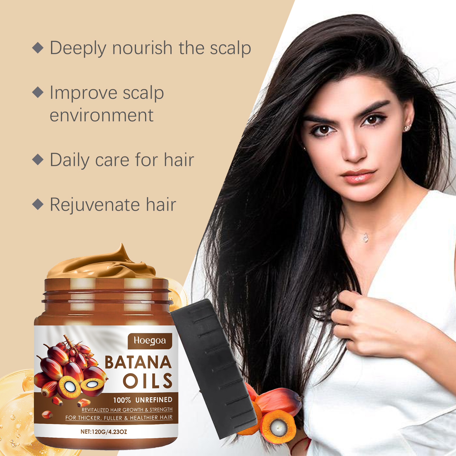Batana Oil Hair Care Cream Hair Care Improves Hair Quality Nourishes Scalp Batana Oil Hair Mask - Image 4