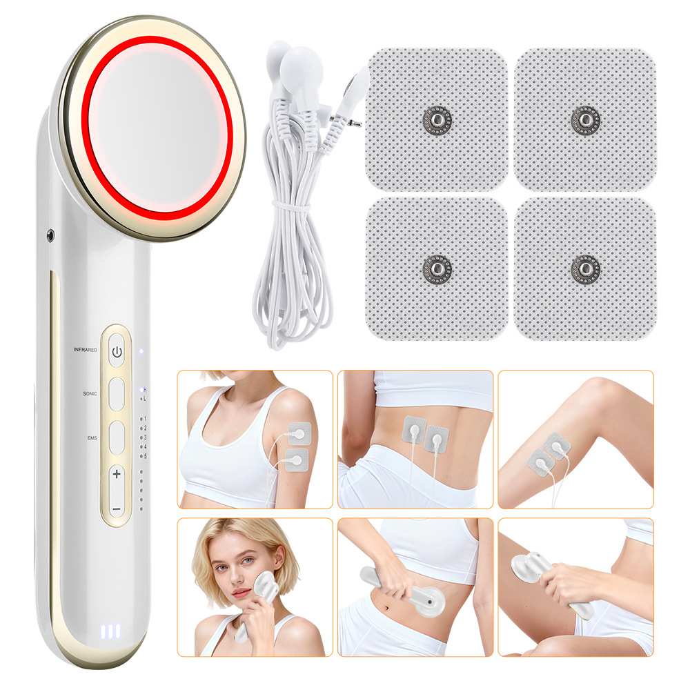 EMS Body Sculpting Device with 5 Modes, Rechargeable Far Infrared & Ultrasonic Fat Burning Slimming Beauty Instrument - Image 4