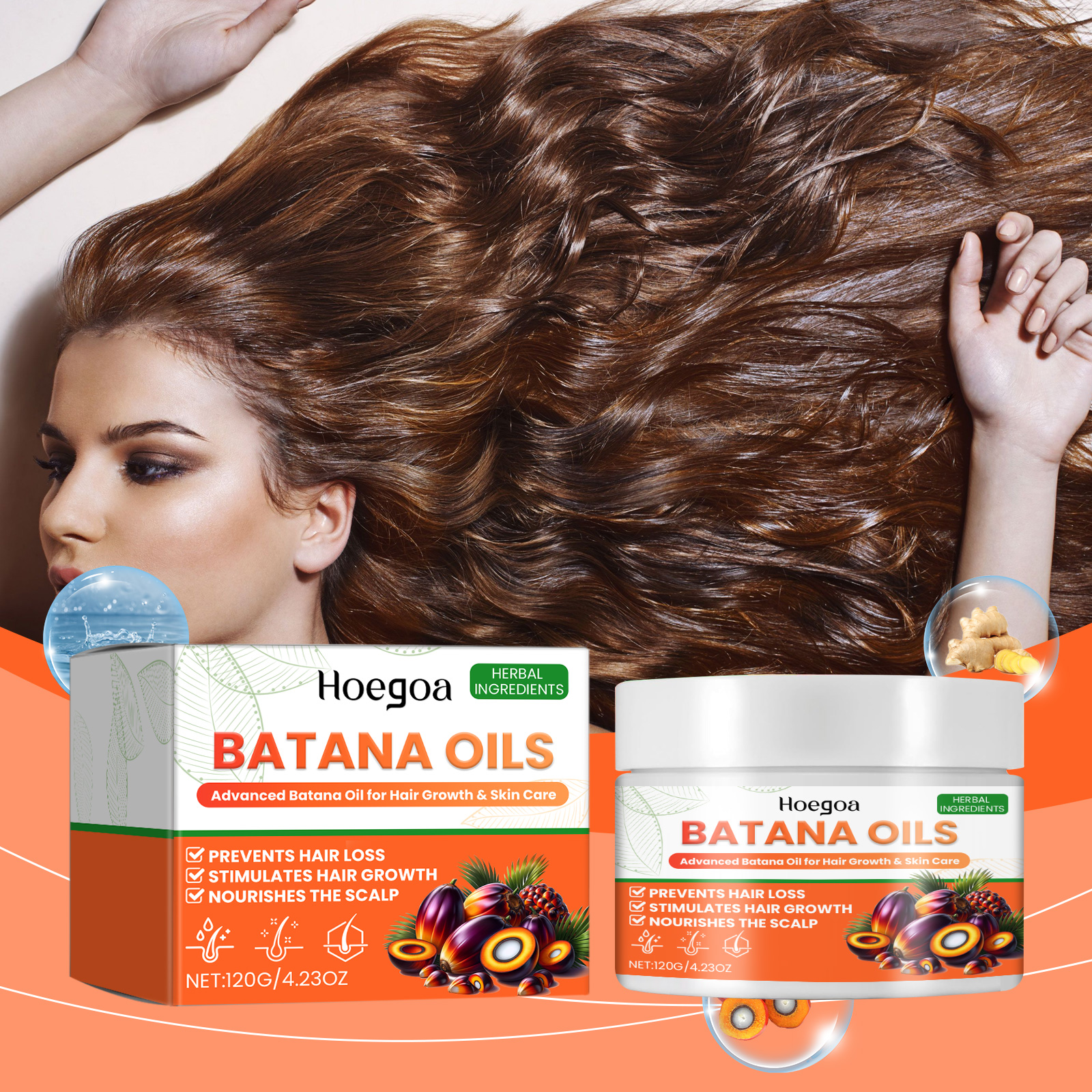 Batana Hair Oil, Repair Damaged Hair Nourishing Roots Soft Shine Thick Hair Care - Image 3