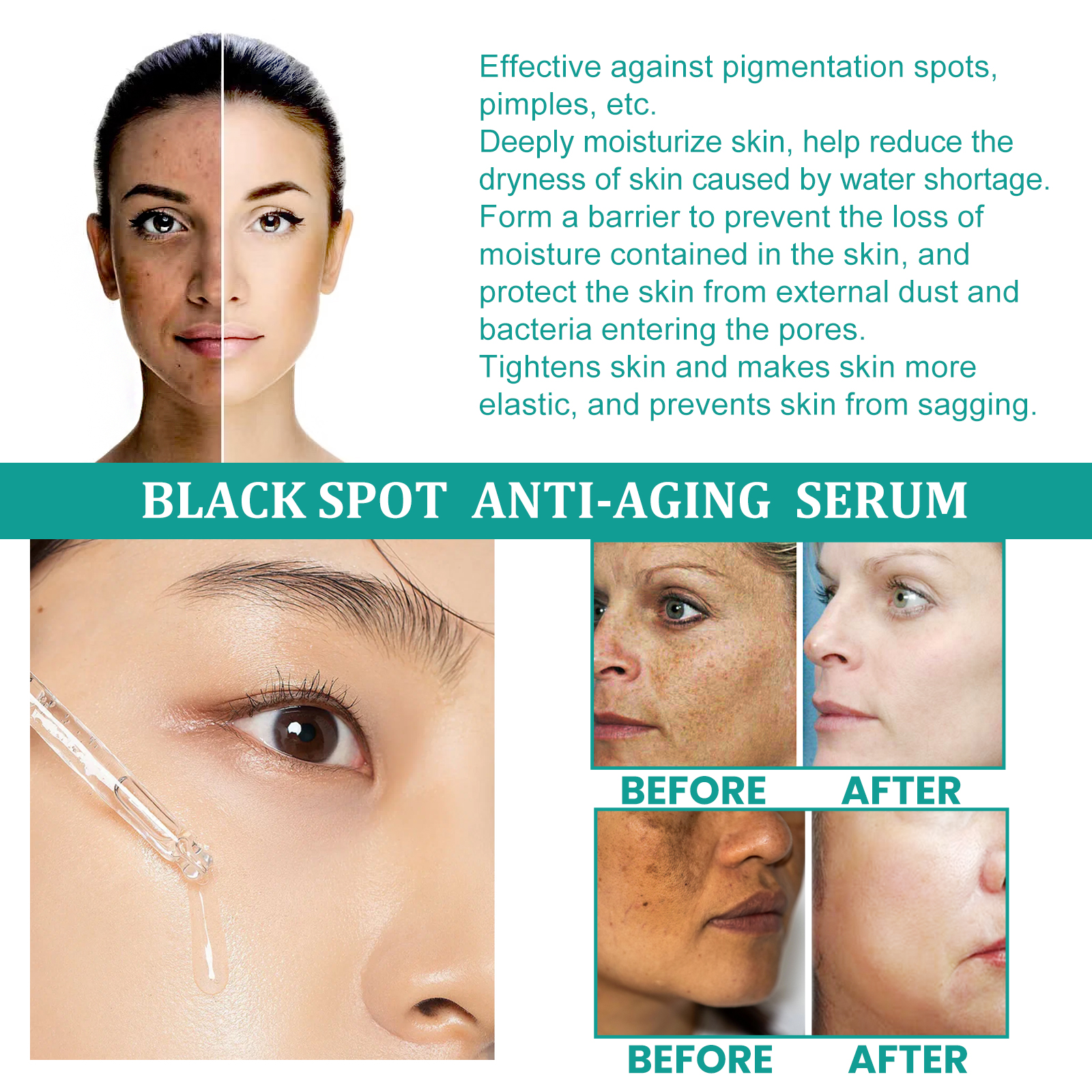 EELHOE Dark Spots Anti-Aging Serum Lighten Dark Spots And Moisturize Skin Anti-Wrinkle Serum - Image 4