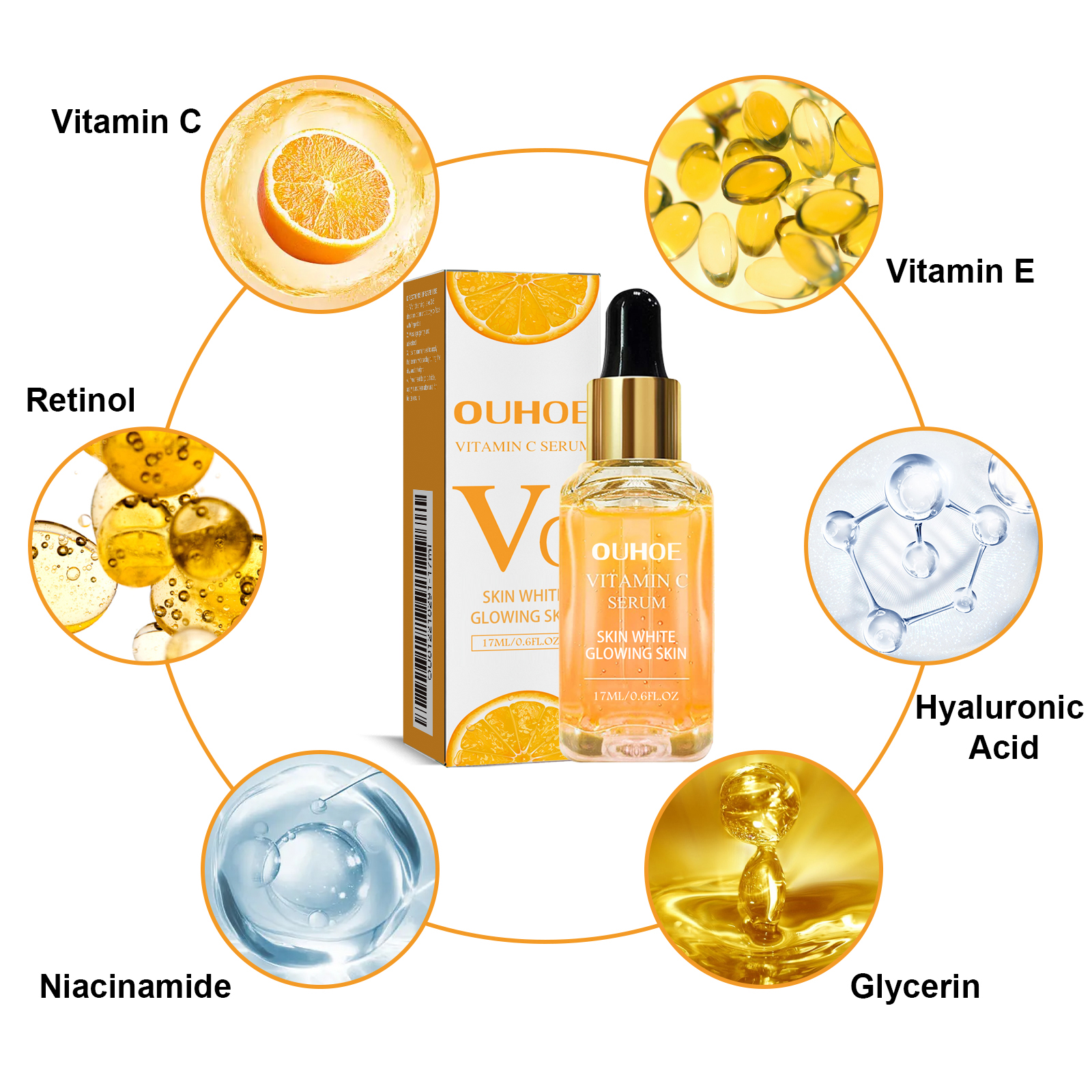 OUHOE Vitamin C Essence, Moisturizing And Brightening Skin Firming And Reducing Fine Lines Essence - Image 6