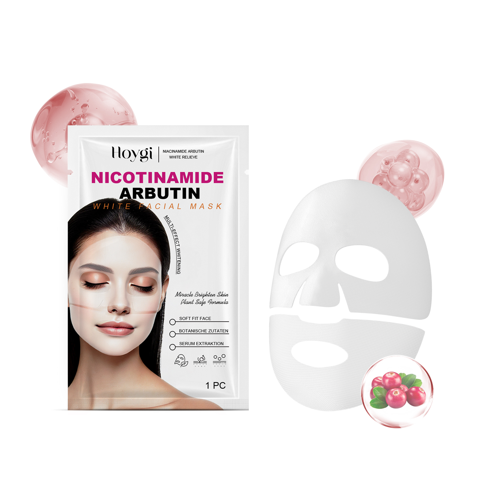 Hoygi Nicotinamide Arbutin Moisturizing Mask (Bag) Facial Skin Hydrating, Moisturizing, Firming And Nourishing Essence Mask - Image 7