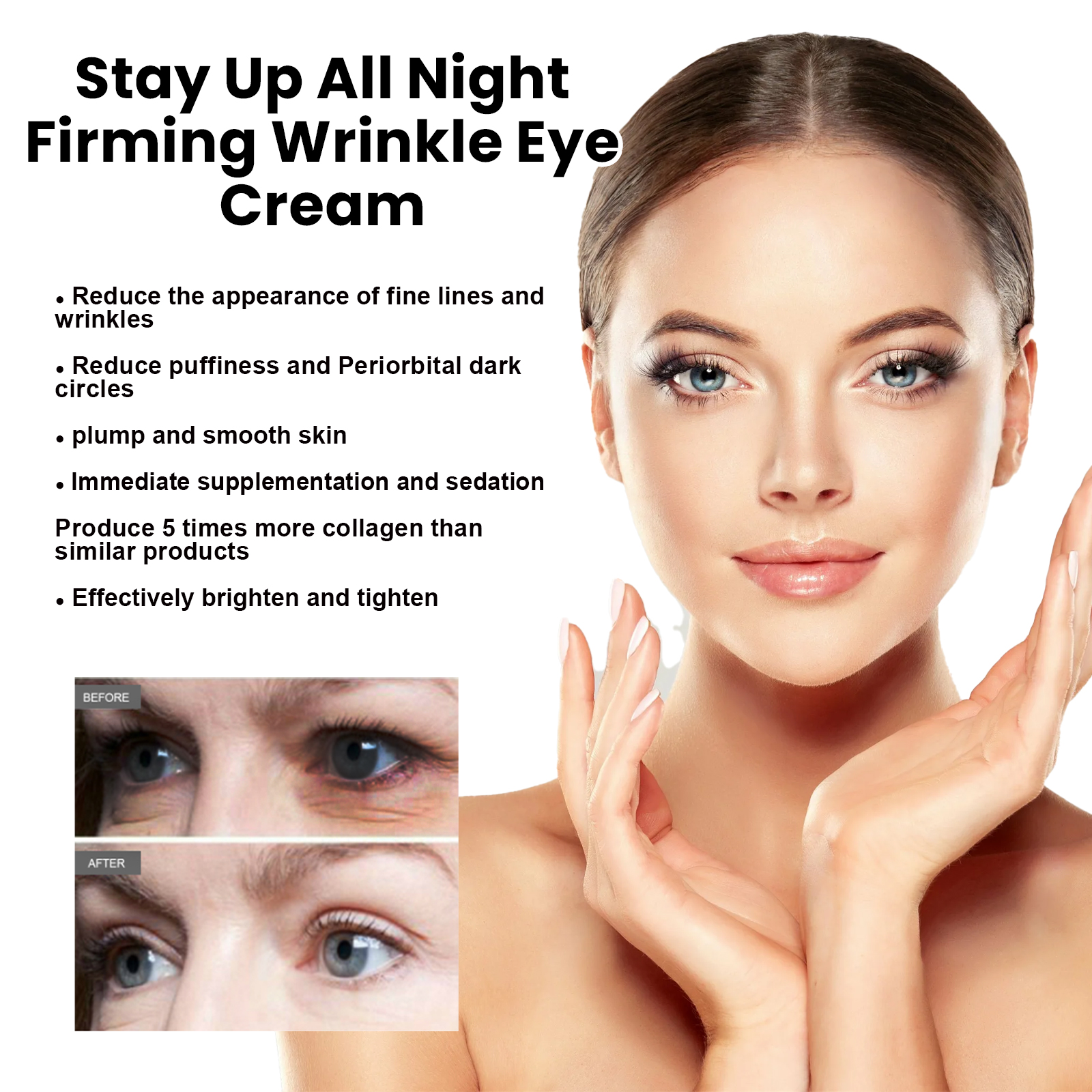 EELHOE Eye Firming Cream, Relieves Bags, Black Eyes, Firms, Moisturizes, Repairs Skin Eyes Cream - Image 5