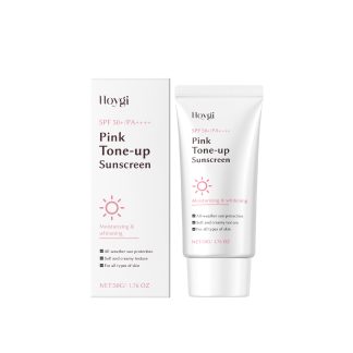 Hoygi Pink Brightening Protective Cream, Moisturizes With A Refreshing Texture Summer Outdoor Gentle Isolation Daily Protective Cream