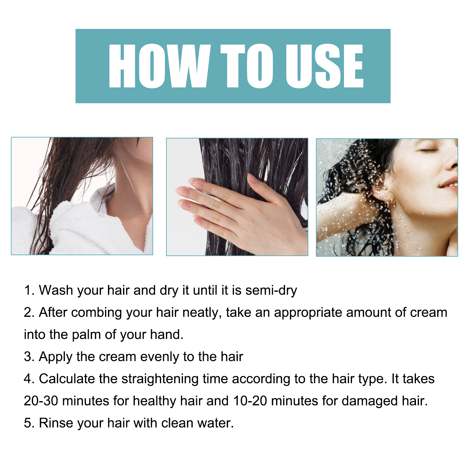 West&Month Protein Correcting Straight Hair Cream, Straighten-free Hair Treatment Repairs Damaged Smoothness Hair Cream - Image 7