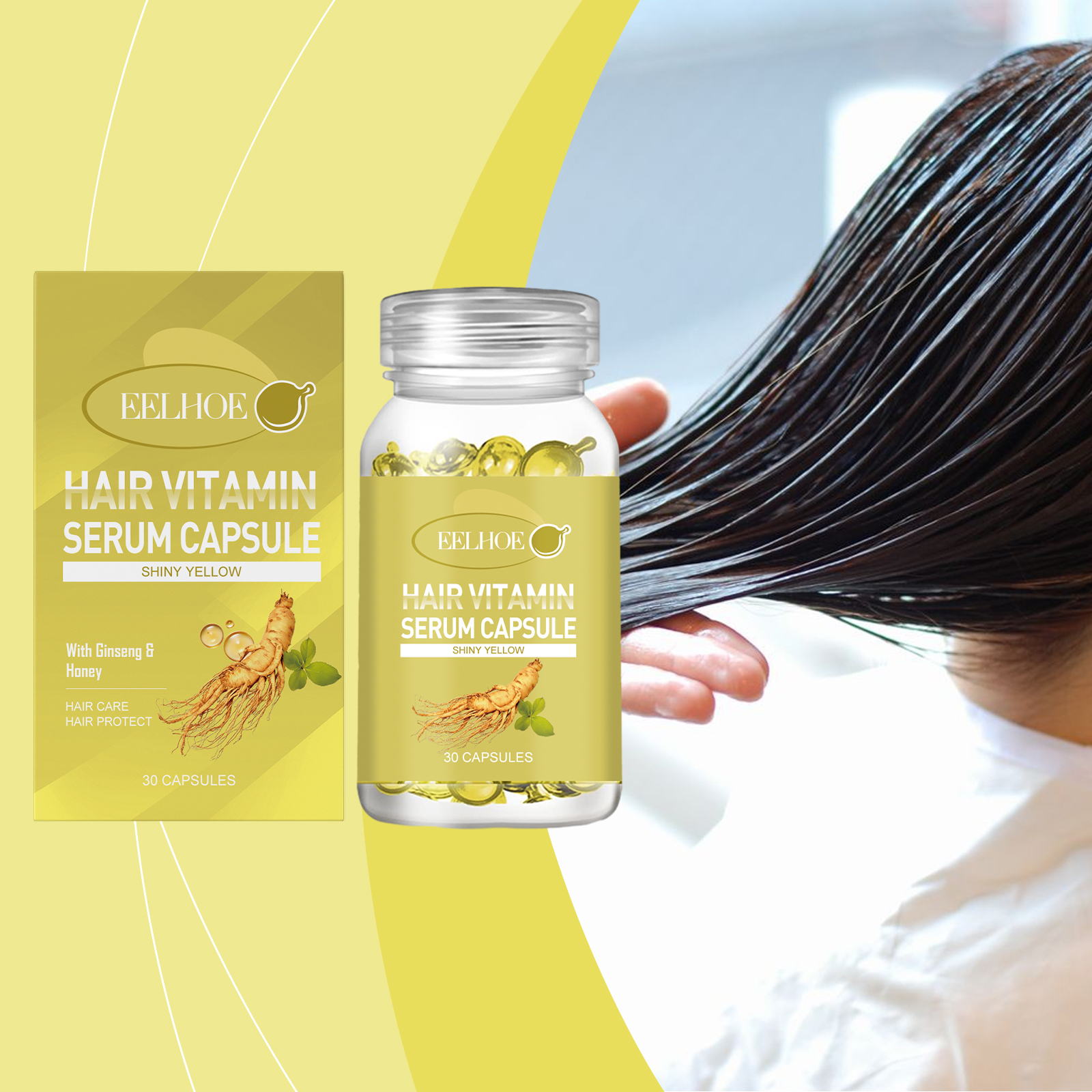 EELHOE Hair Essential Oil Capsule Scalp Care To Improve Dry Hair And Smooth Hair Care Essential Oil Gentle Moisturizing - Image 2