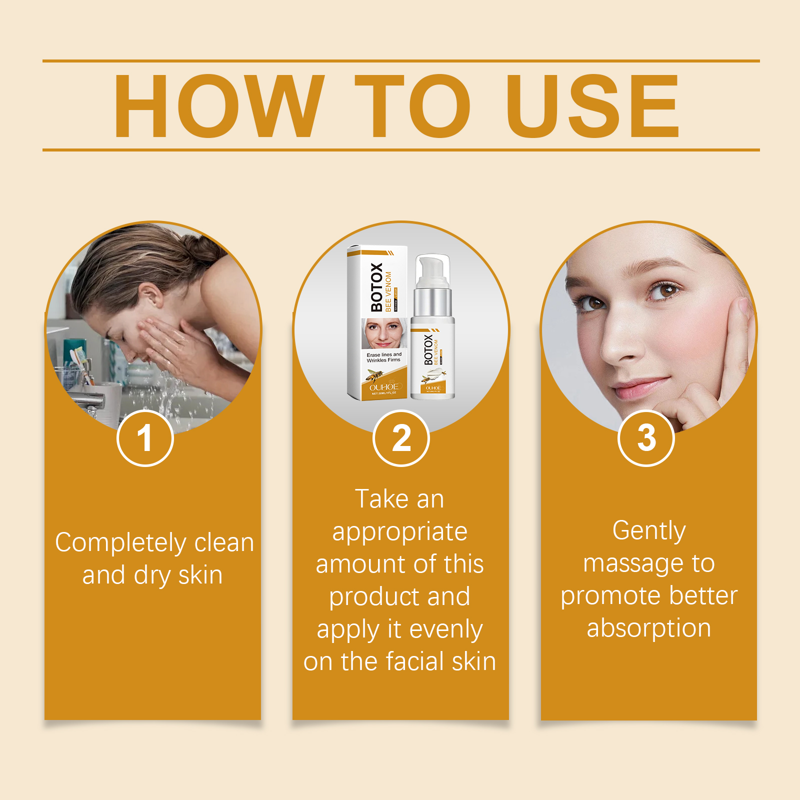 OUHOE Bee Venom Facial Lotion Hydrates, Moisturizes, And Brightens The Skin, Gently Nourishing Facial Care Lotion - Image 6