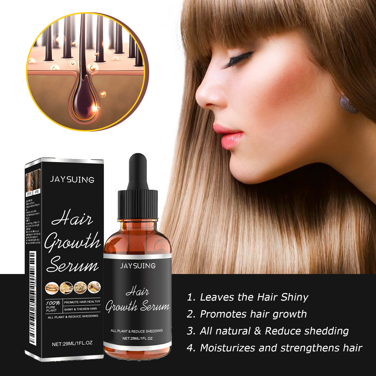 Hair Serum Gently Nourishes Scalp Massage For Gentle Hair Nourishing Essential Oil - Image 3