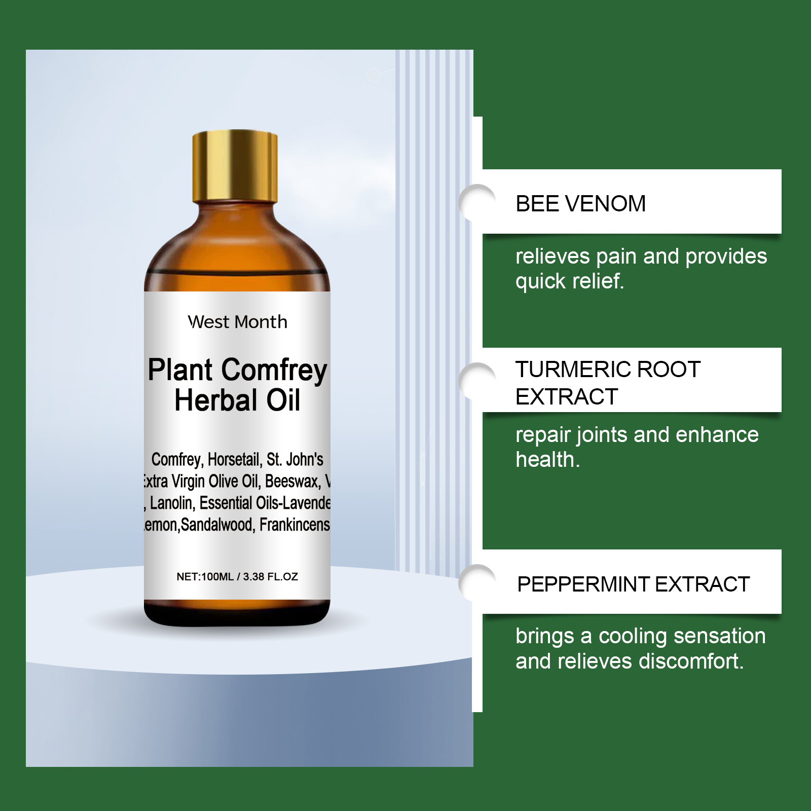 West&Month Herbal Compost Oil, Massage Moisturizing Joint Massage Essential Oil Daily Joint Care Essential Oil - Image 4
